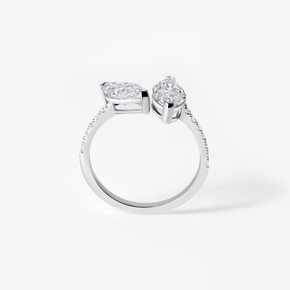 Marquise Diamond Toi Et Moi Ring