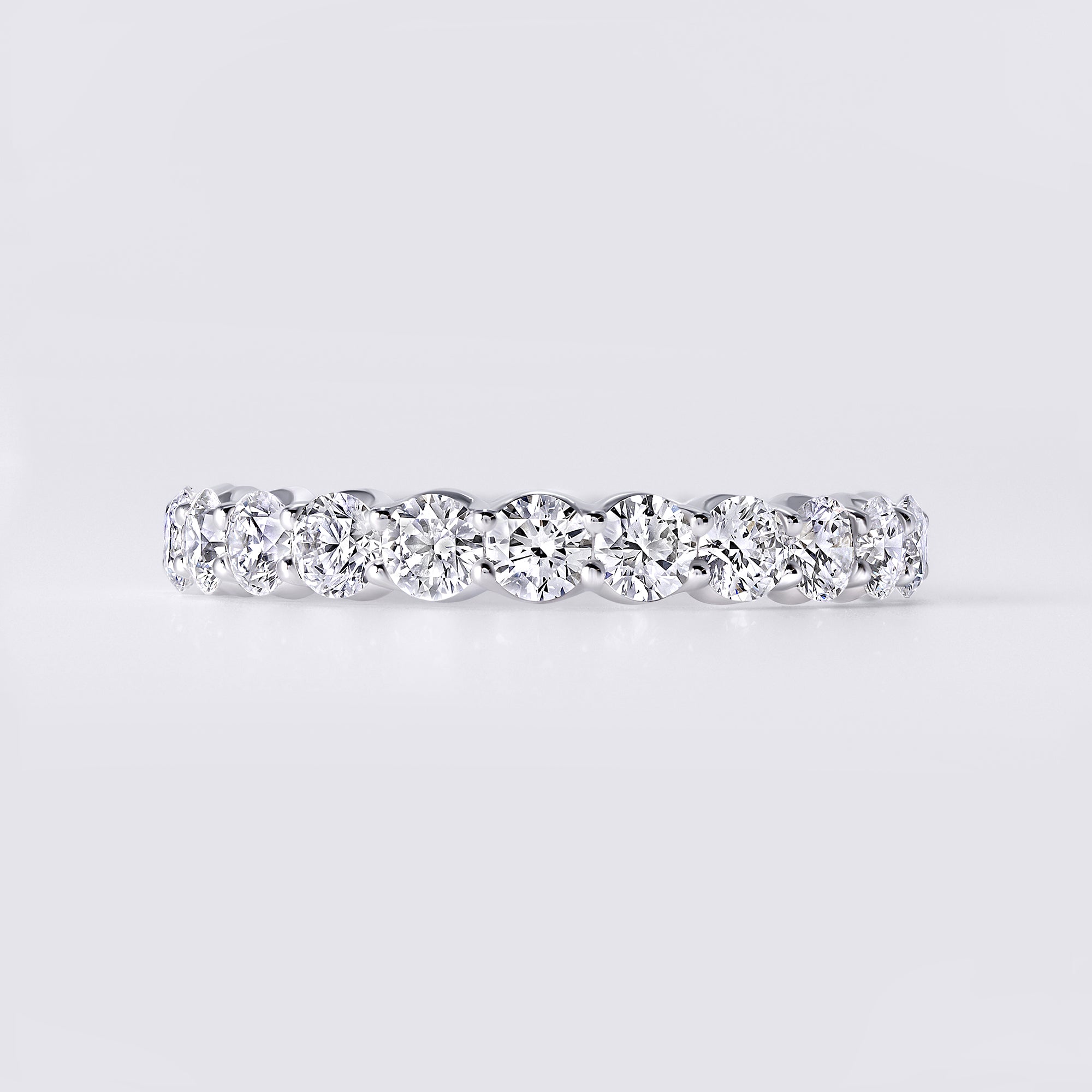 Round Brilliant Cut Half Eternity Band (1CTW), White Gold