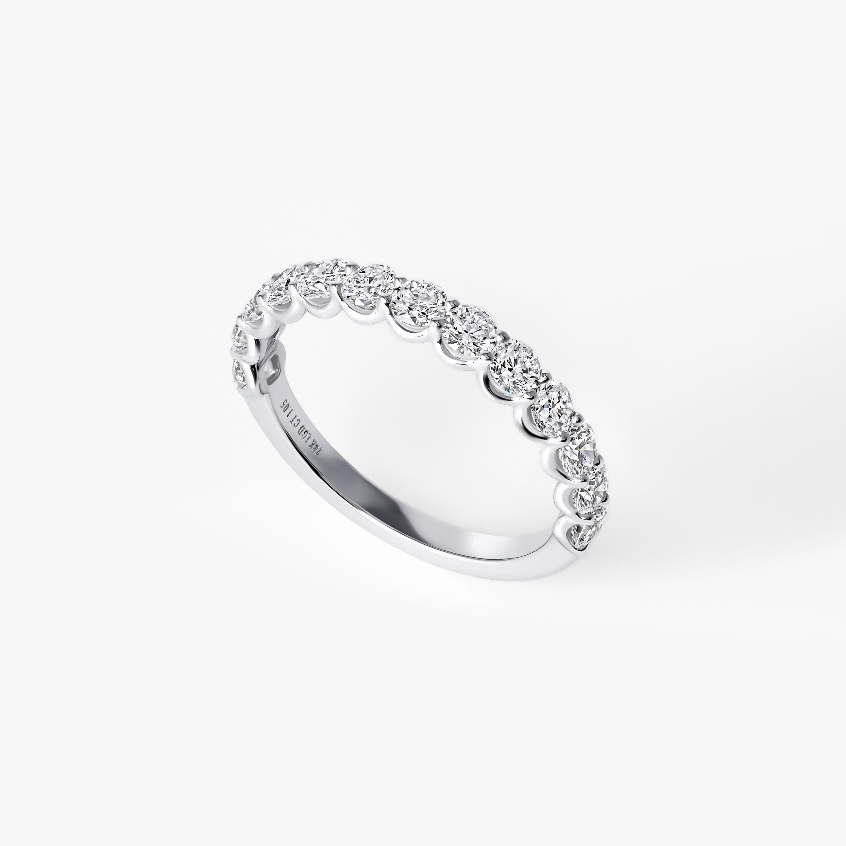 Round Diamond U-Prong Half Eternity Band