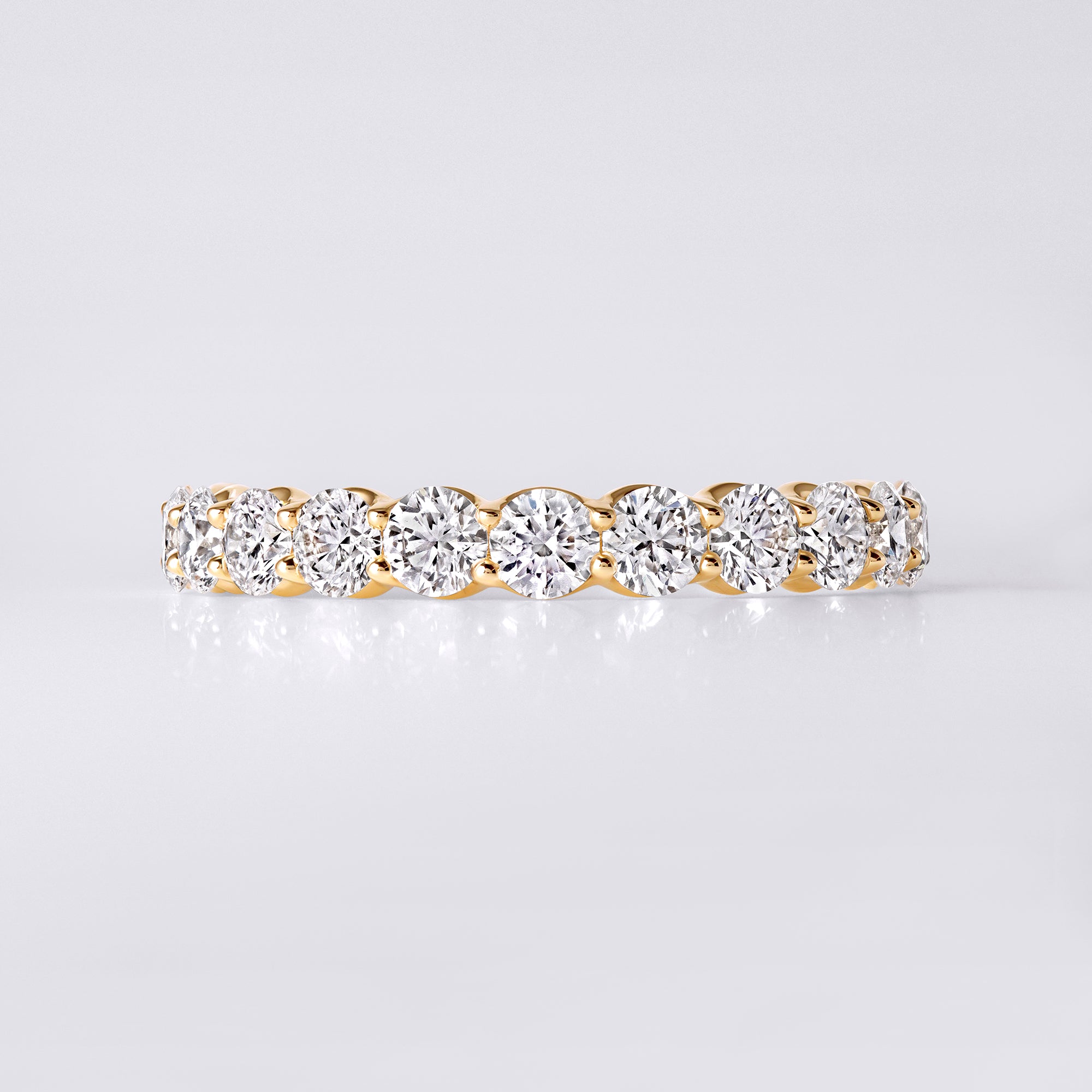 Round Brilliant Cut 3/4 Eternity Band (1 1/5CTW), Yellow Gold