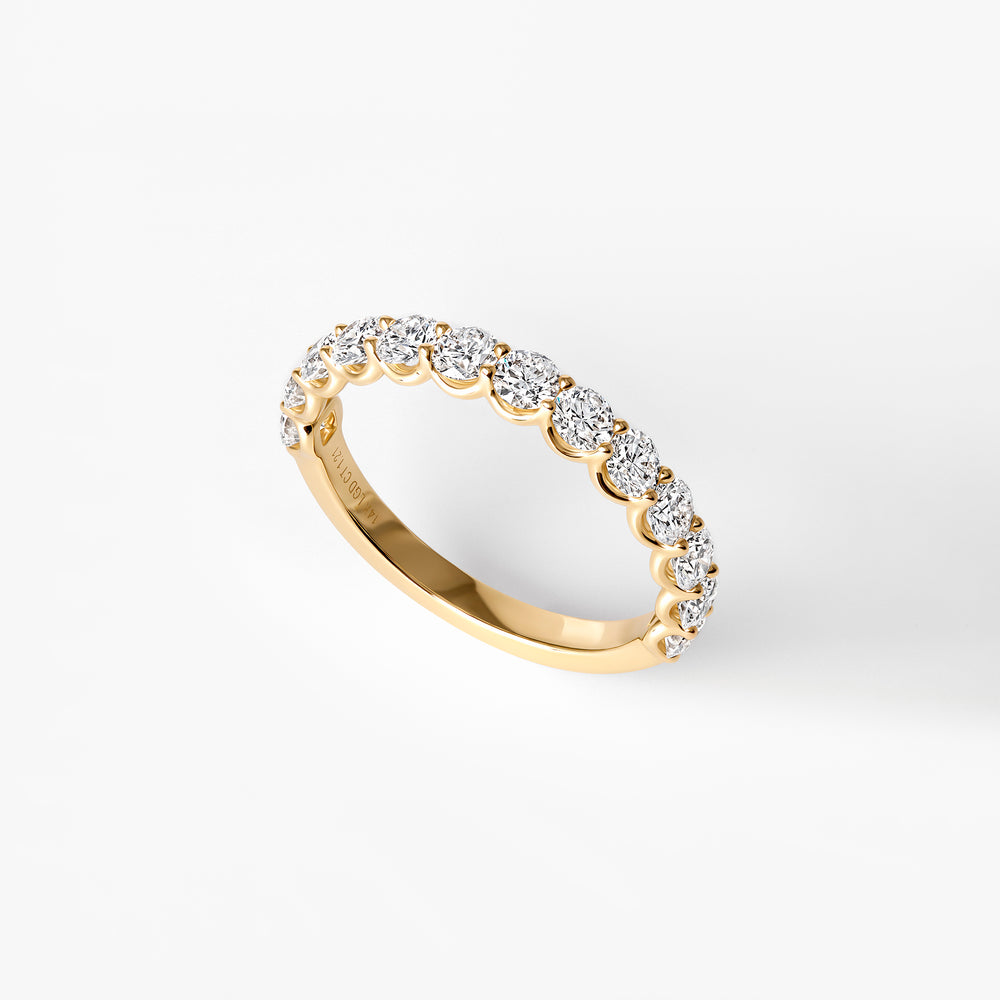 Round Diamond Petite U-Prong Anniversary Band