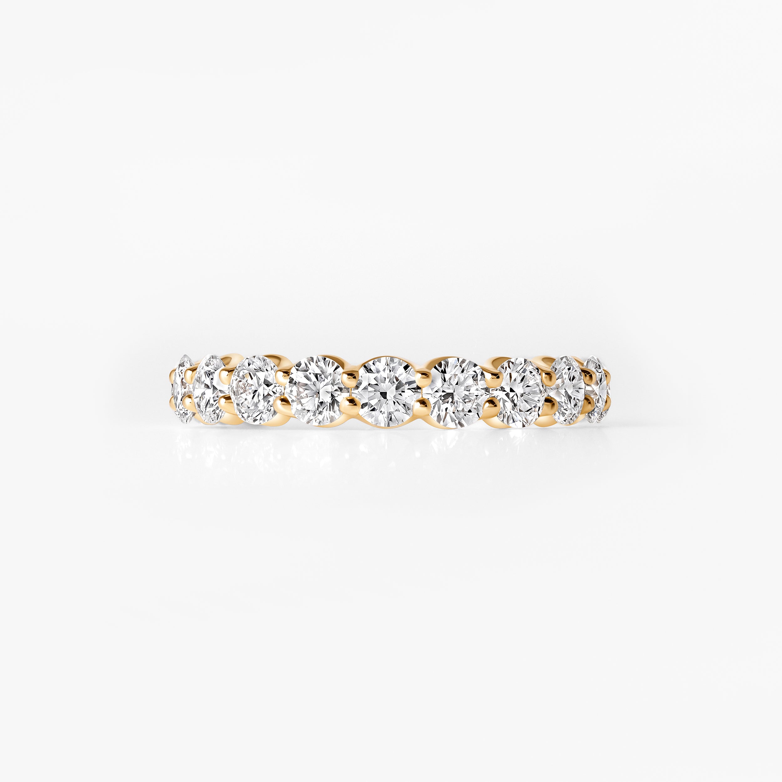 Round Diamond U-Prong Three Quarter Eternity Band
