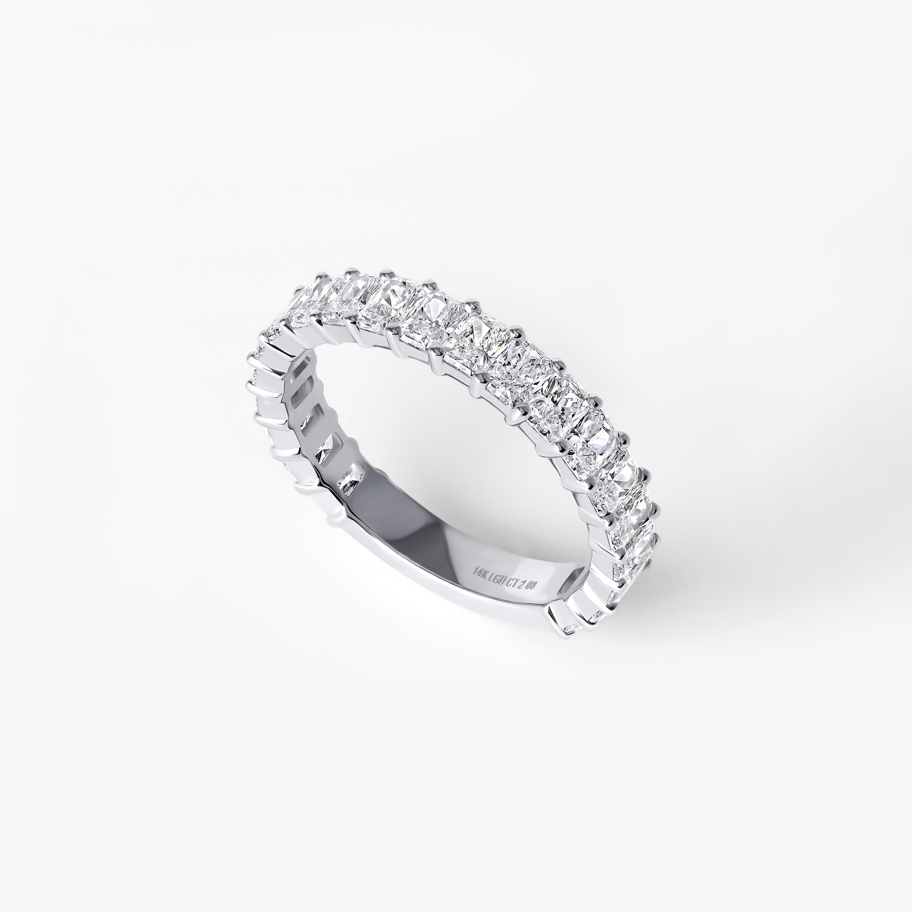 Radiant Diamond Three Quarter Eternity Band