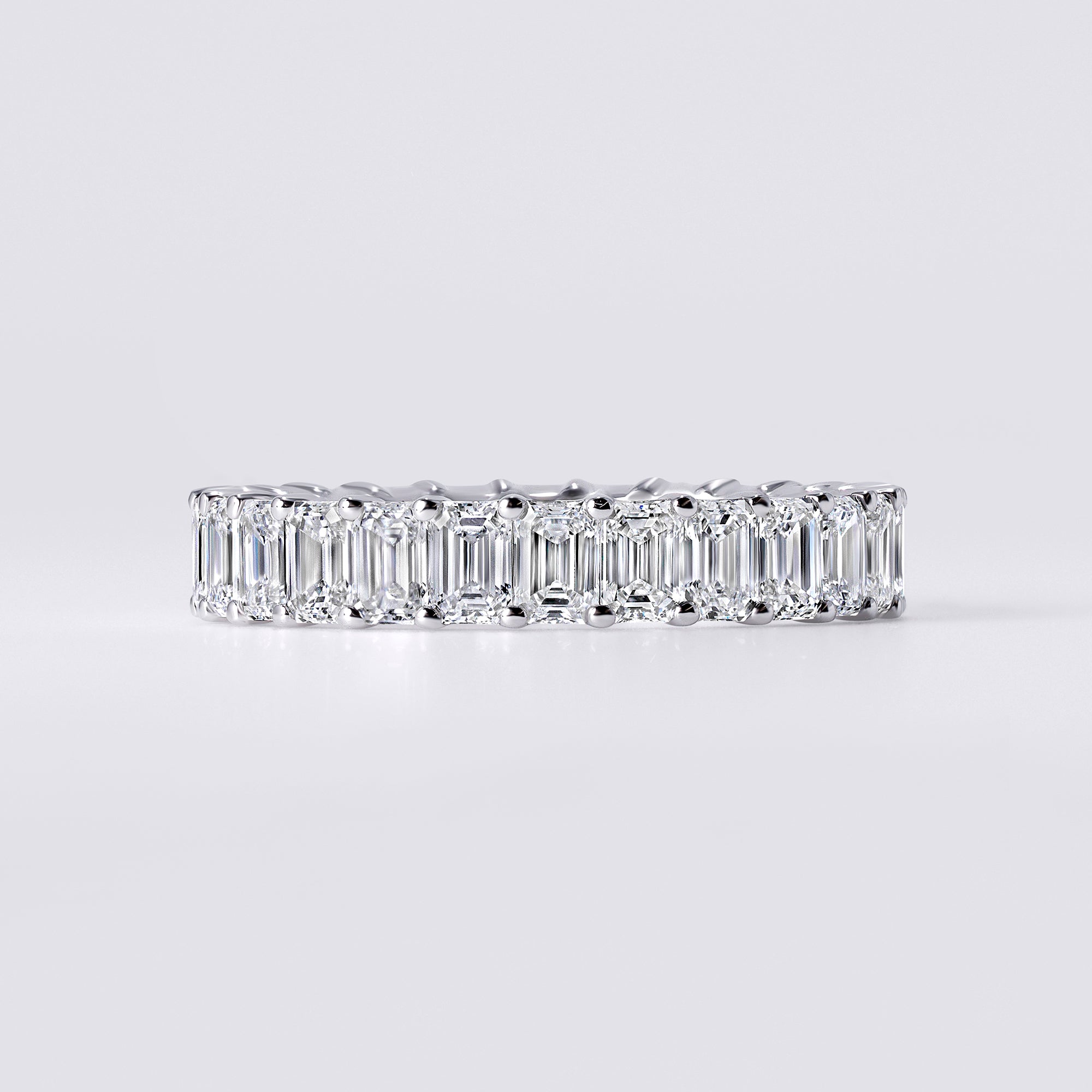 Emerald Cut Eternity Band (3 1/8CTW), White Gold