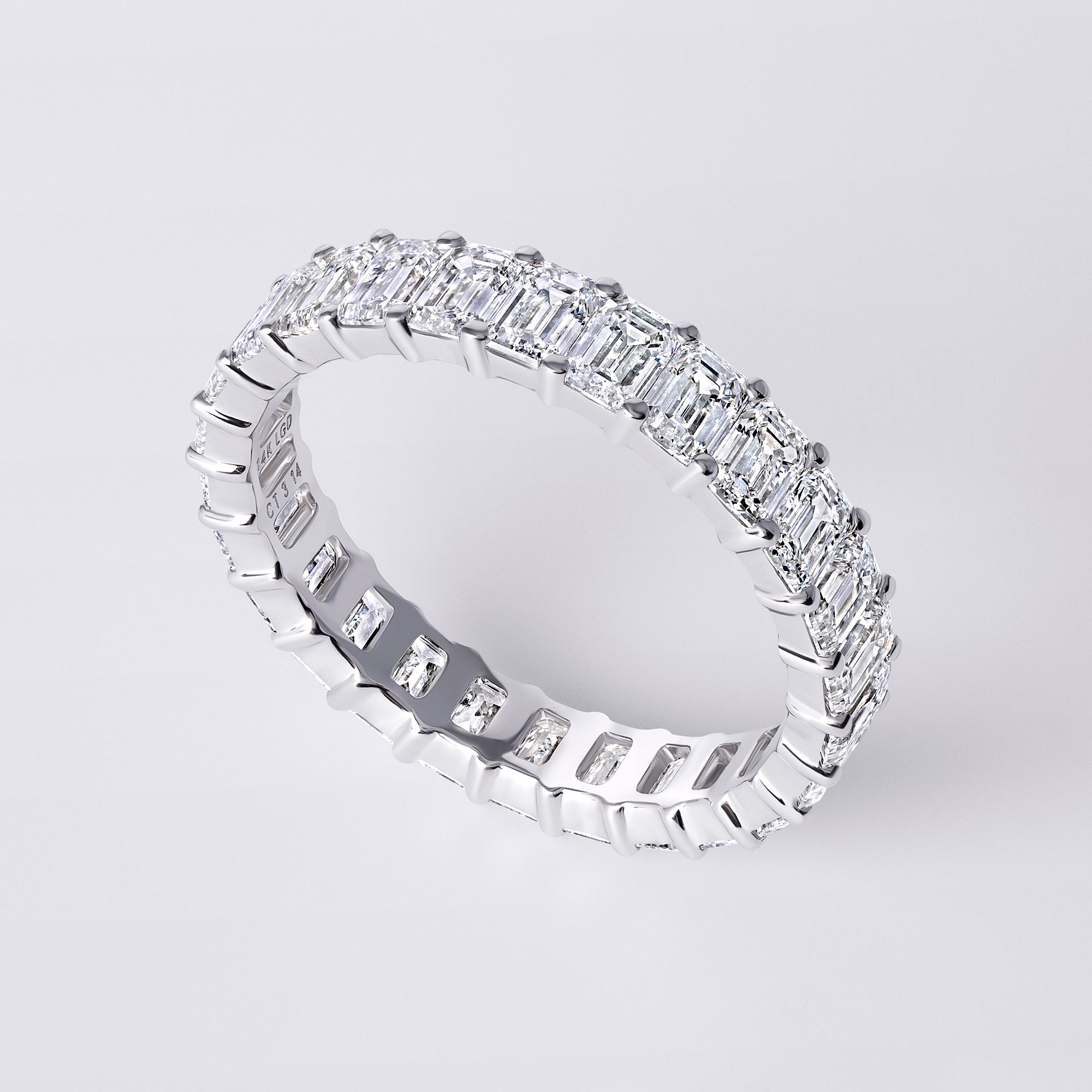 Emerald Cut Eternity Band (3 1/8CTW), White Gold