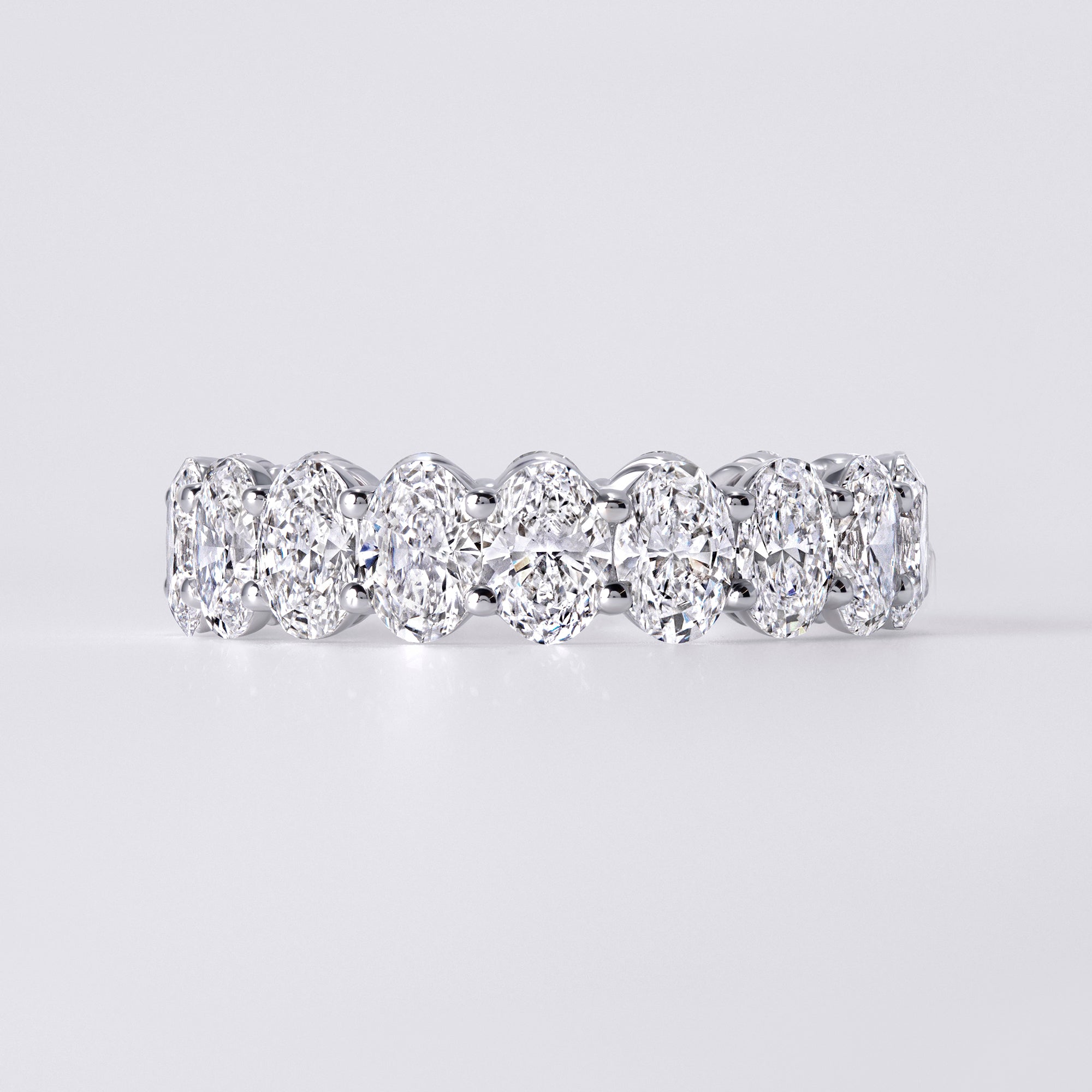 Oval Shaped Eternity Band (4 3/4CTW), White Gold