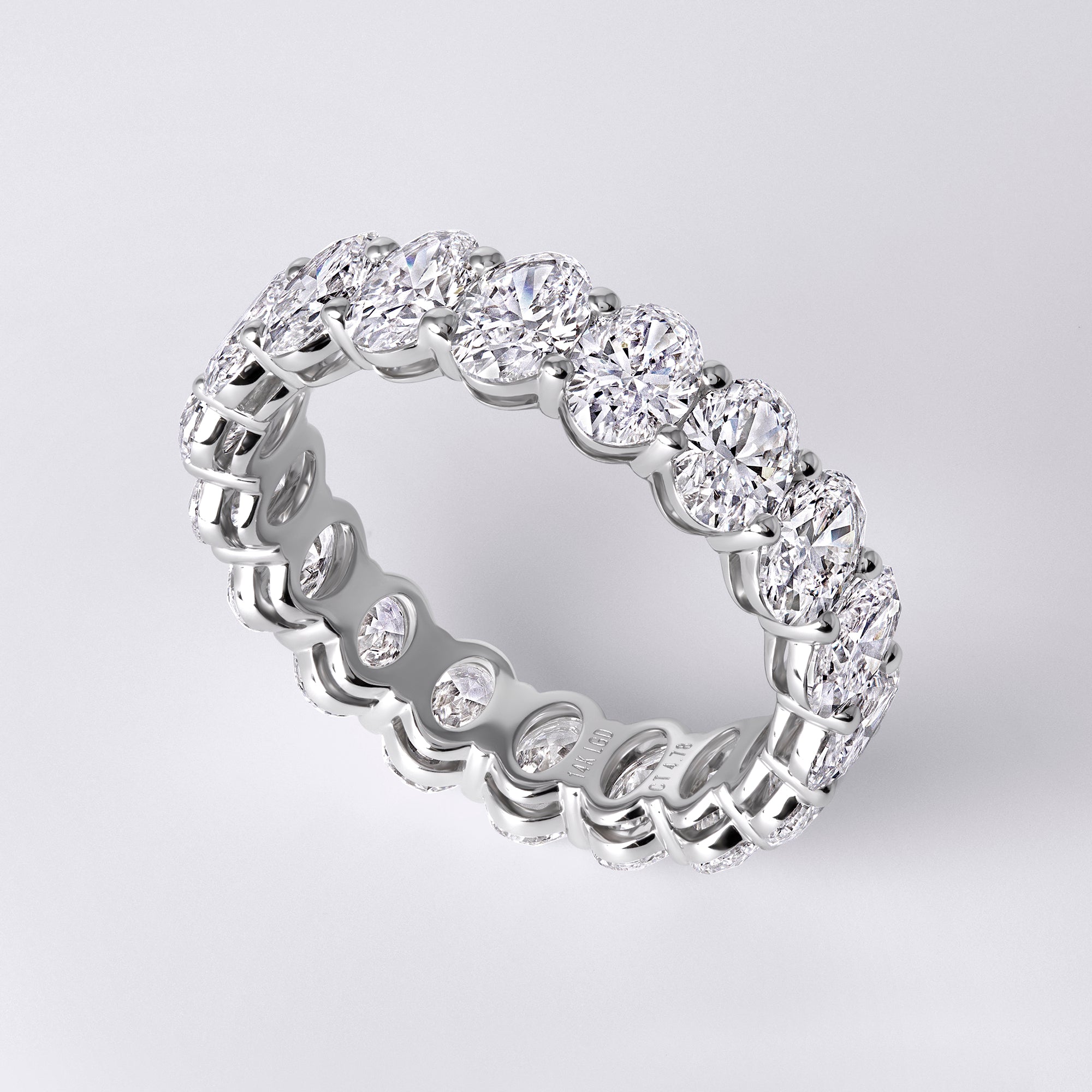 Oval Shaped Eternity Band (4 3/4CTW), White Gold