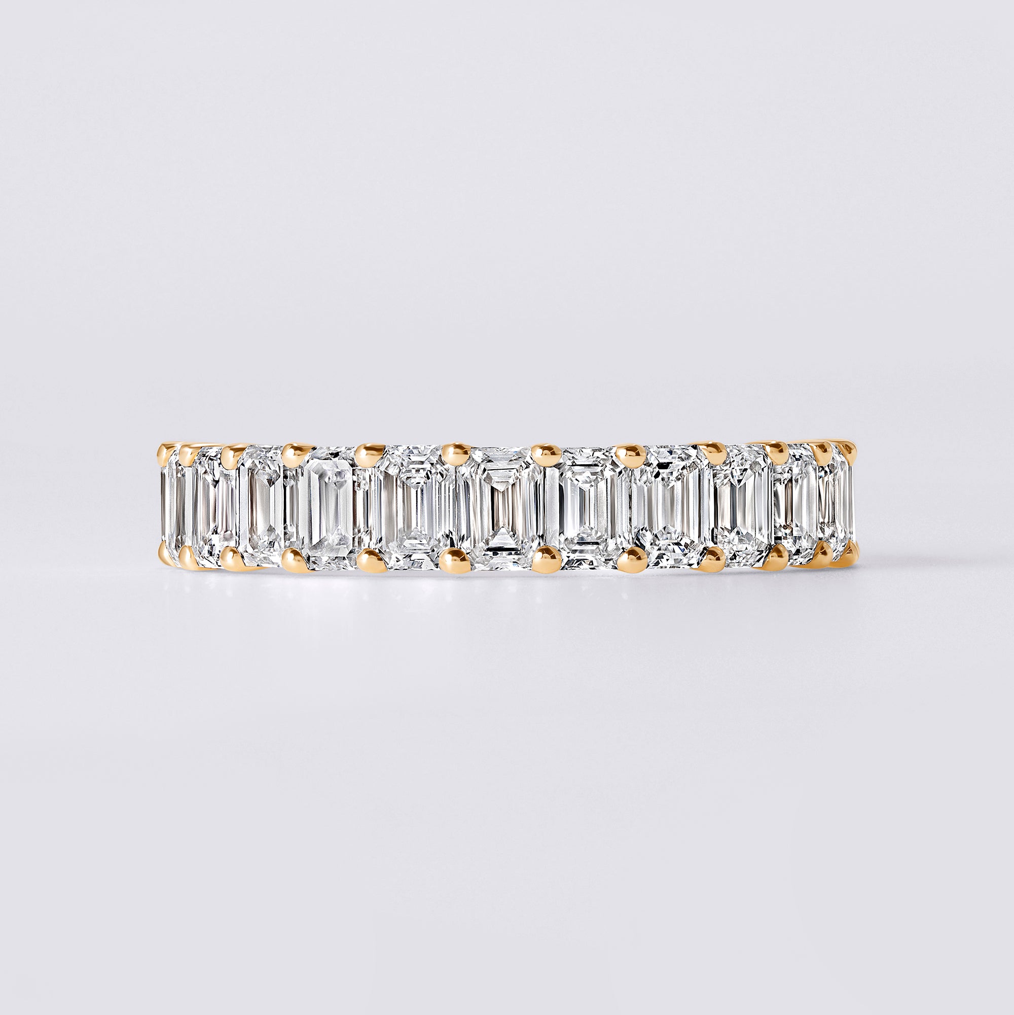 Emerald Cut Half Eternity Band (1 7/8CTW), Yellow Gold