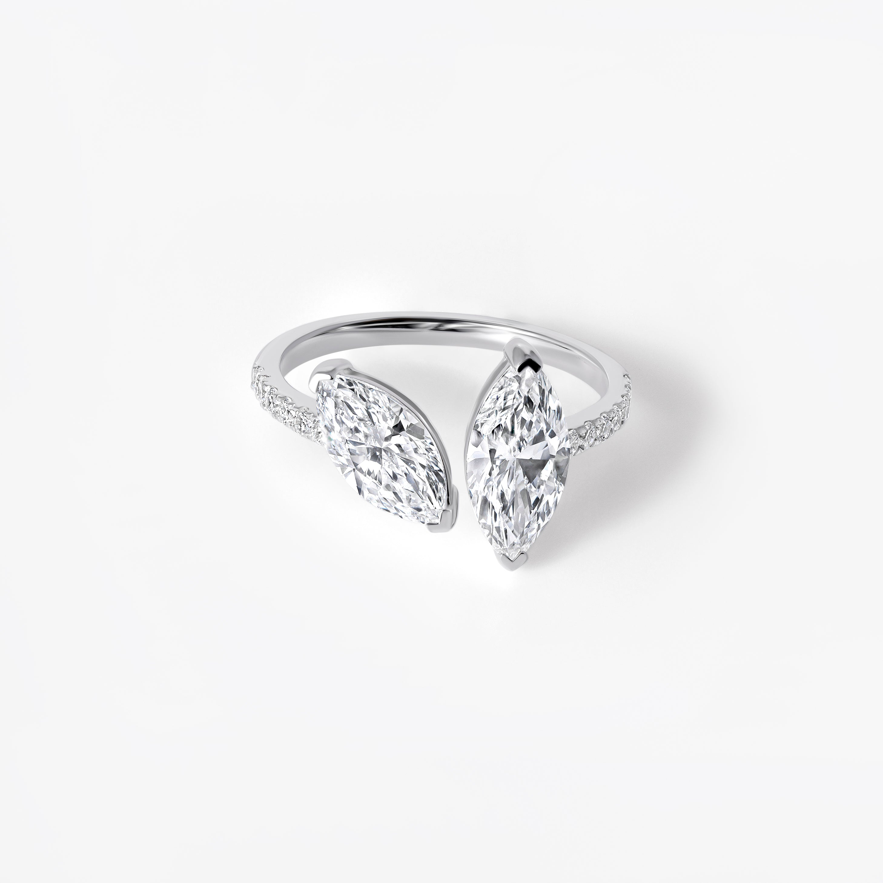 Marquise Diamond Toi et Moi Ring