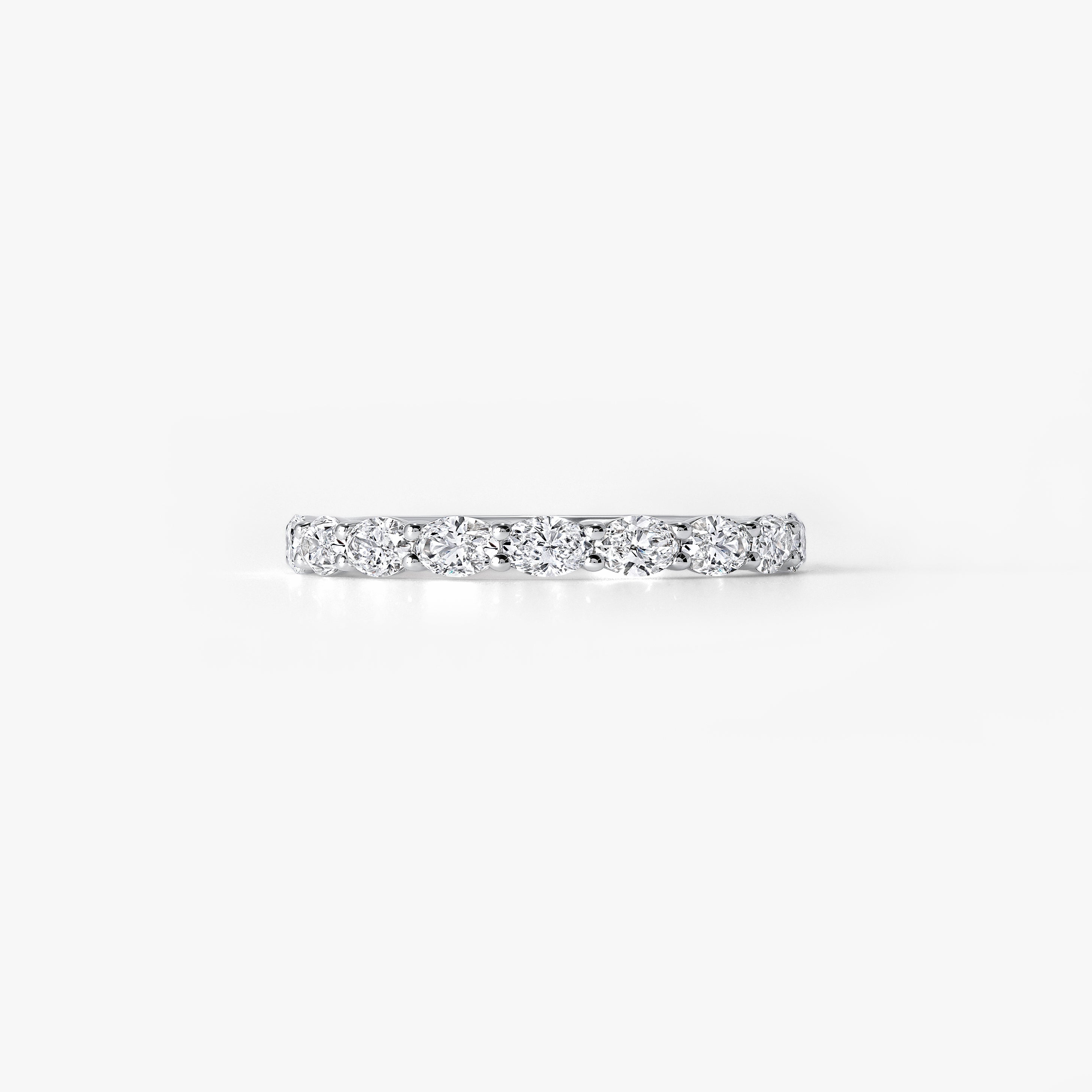 Oval Diamond East West Half Eternity Band