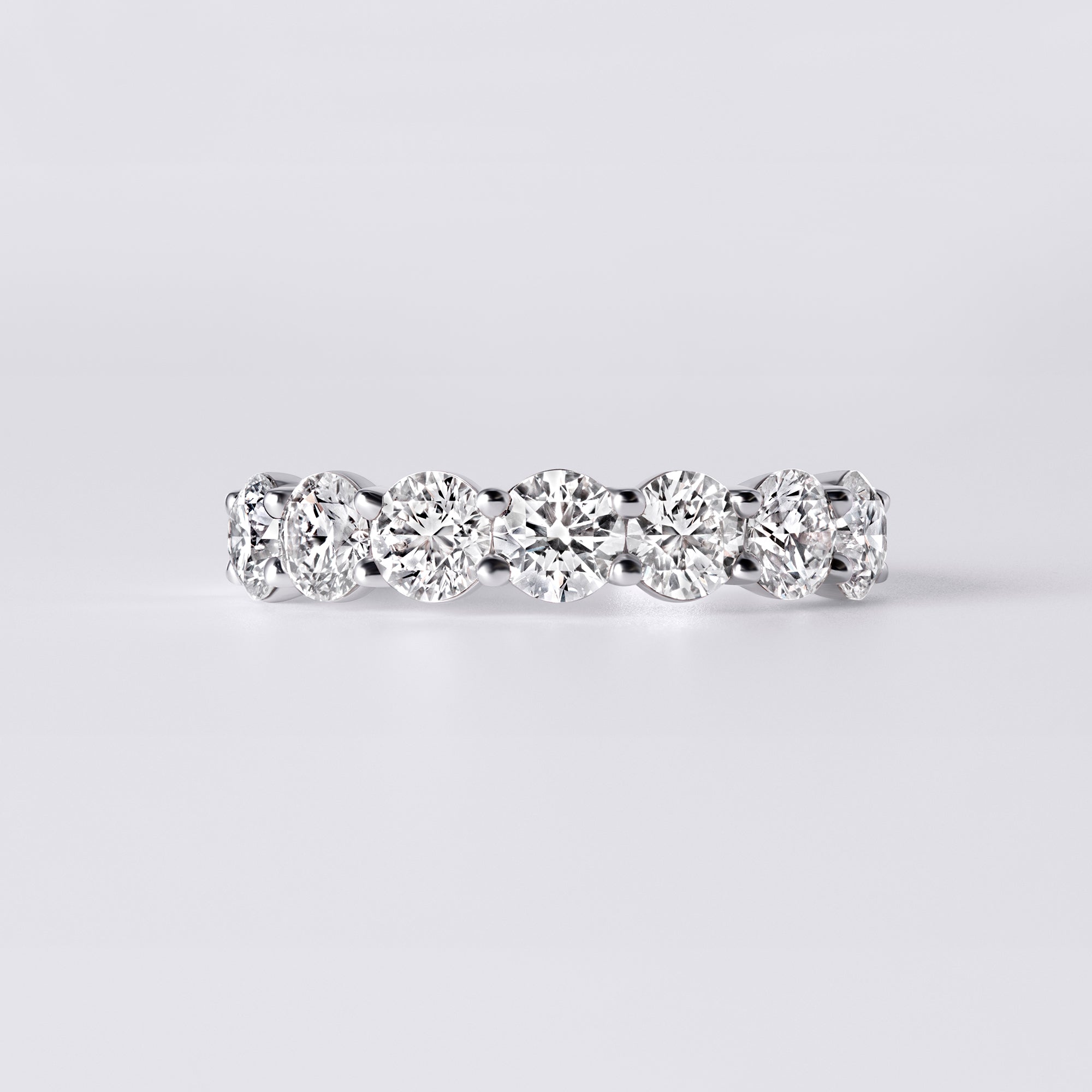 Round Brilliant 7 Stone Half Eternity Band (2CTW), White Gold