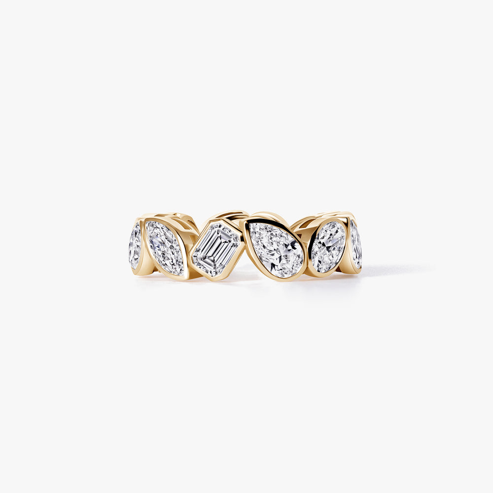 Mixed Shape Diamond Bezel Set Eternity Band