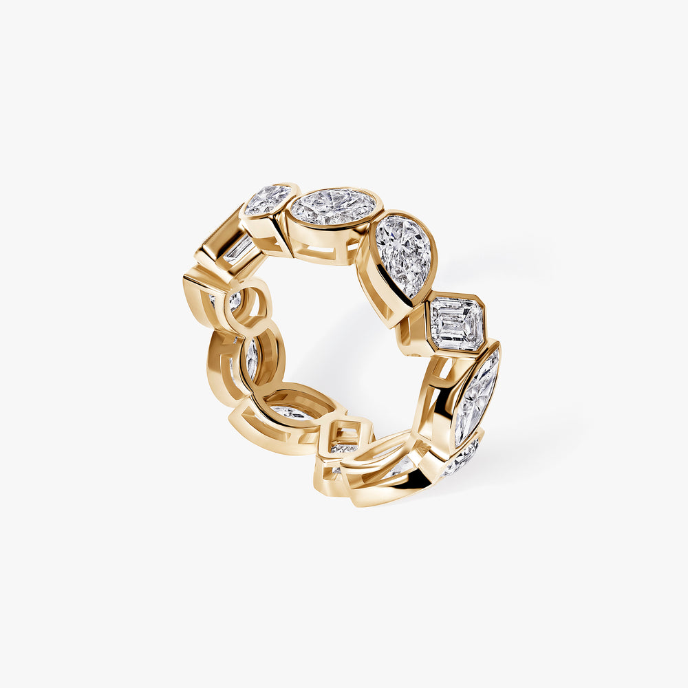 Mixed Shape Diamond Bezel Set Eternity Band