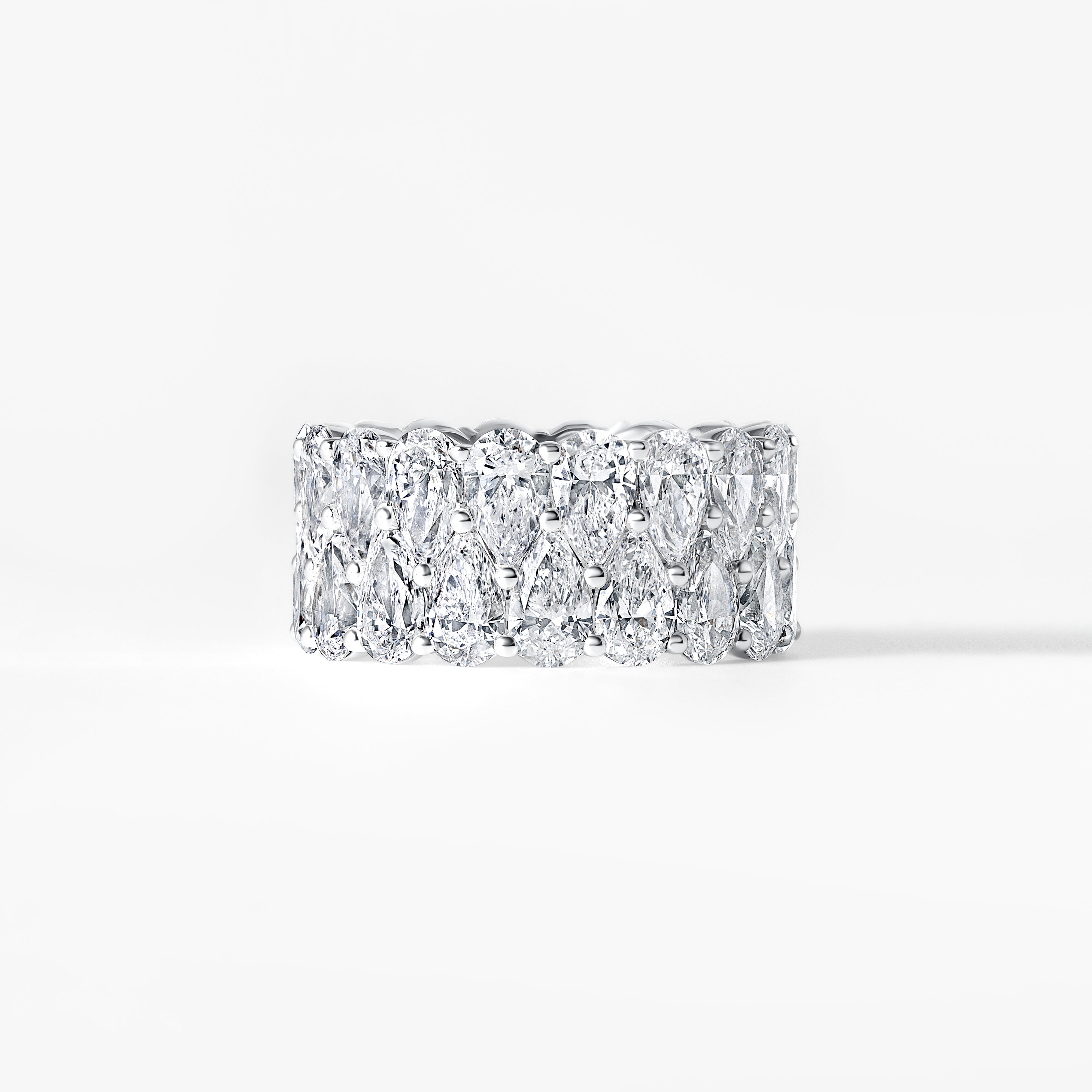 Pear Diamond Double Row Eternity Band