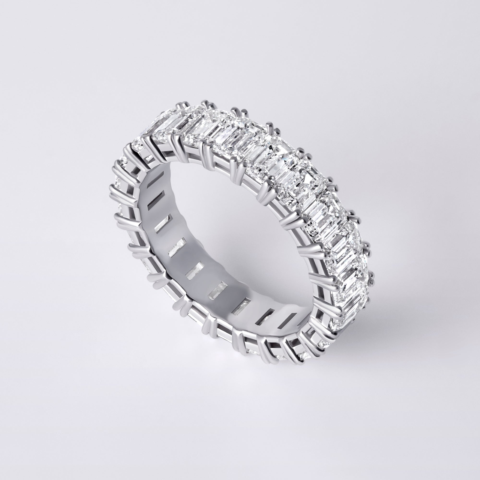 Emerald Cut Eternity Band (5 7/8CTW), White Gold