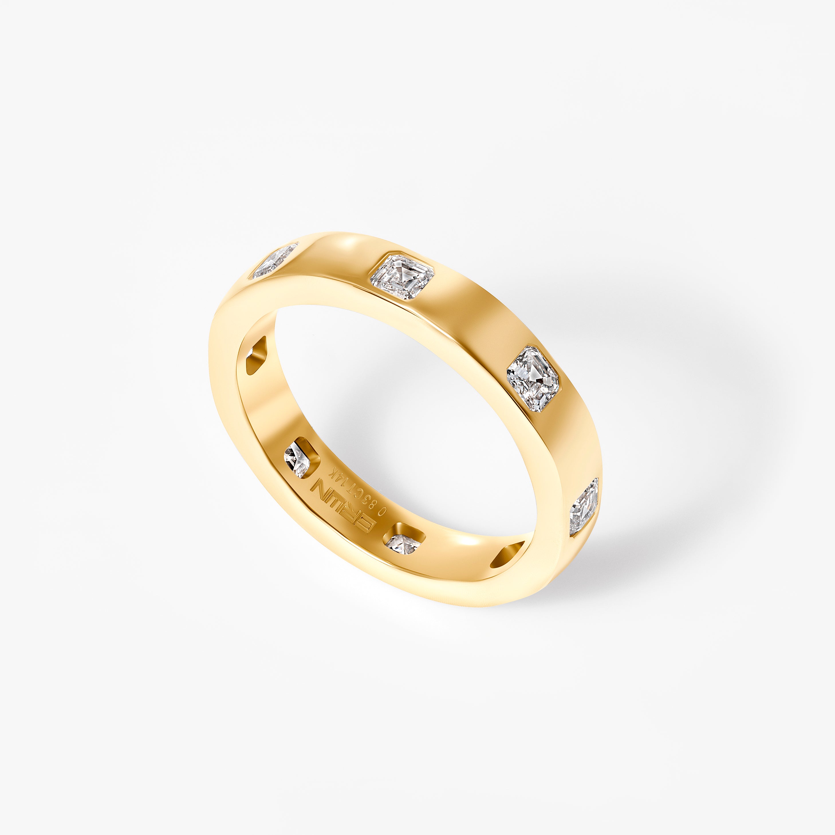 Asscher Diamond Inlay Eternity Band