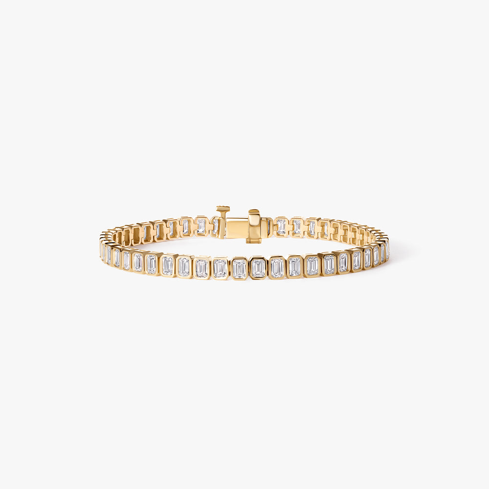 Emerald Diamond Bezel Tennis Bracelet