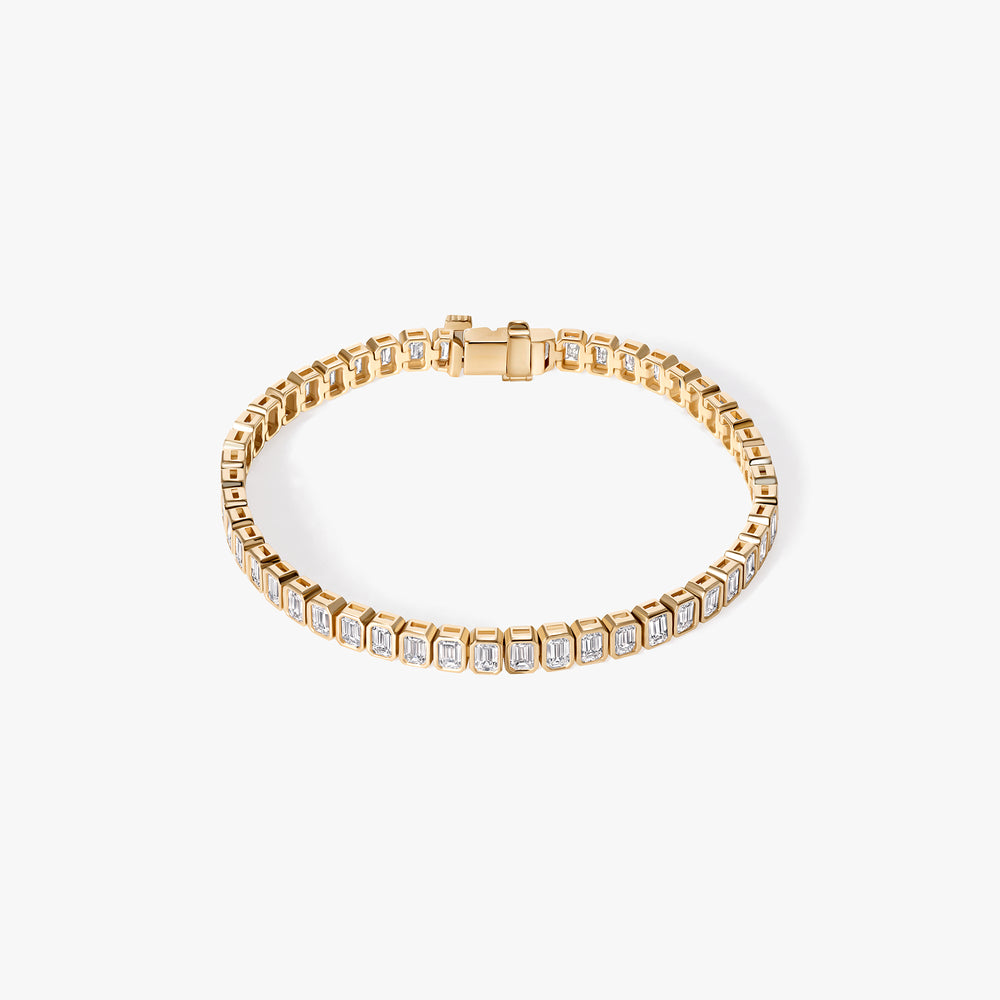 Emerald Diamond Bezel Tennis Bracelet