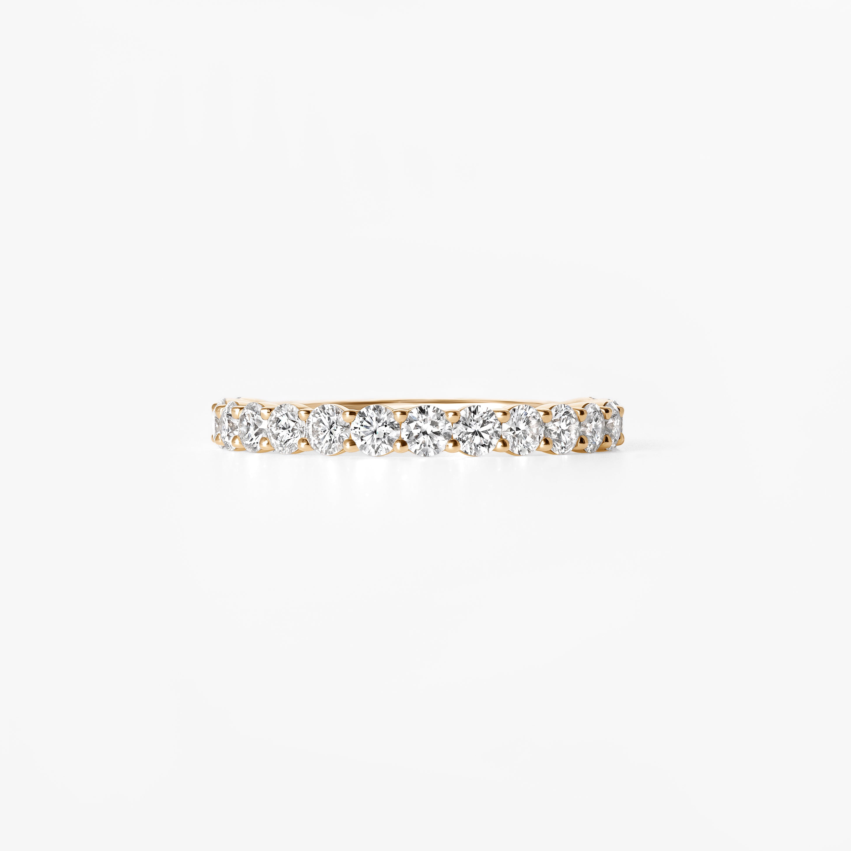Round Diamond Shared Prong Set Three Quarter Eternity Band