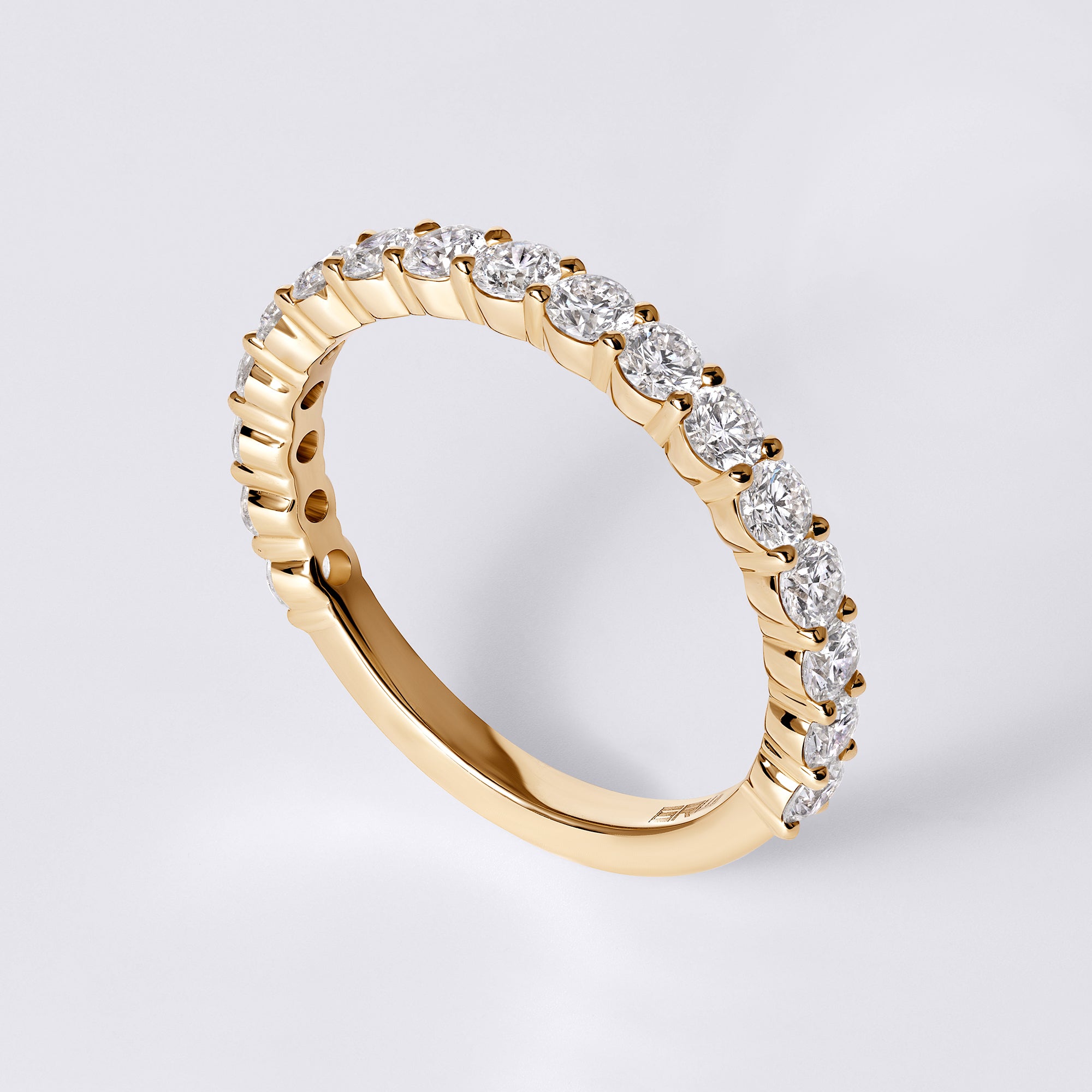 Round Diamond Shared Prong Set Three Quarter Eternity Band