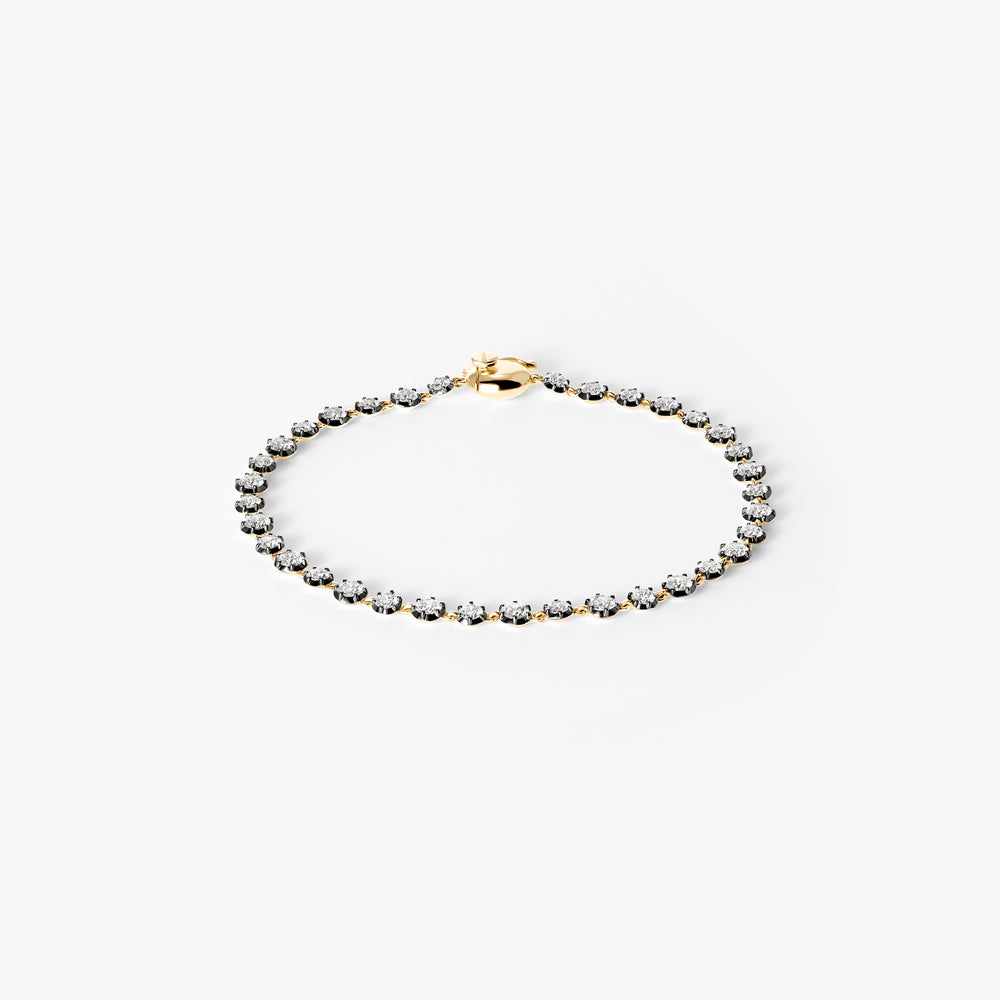 Round Diamond Black Rhodium Tennis Bracelet