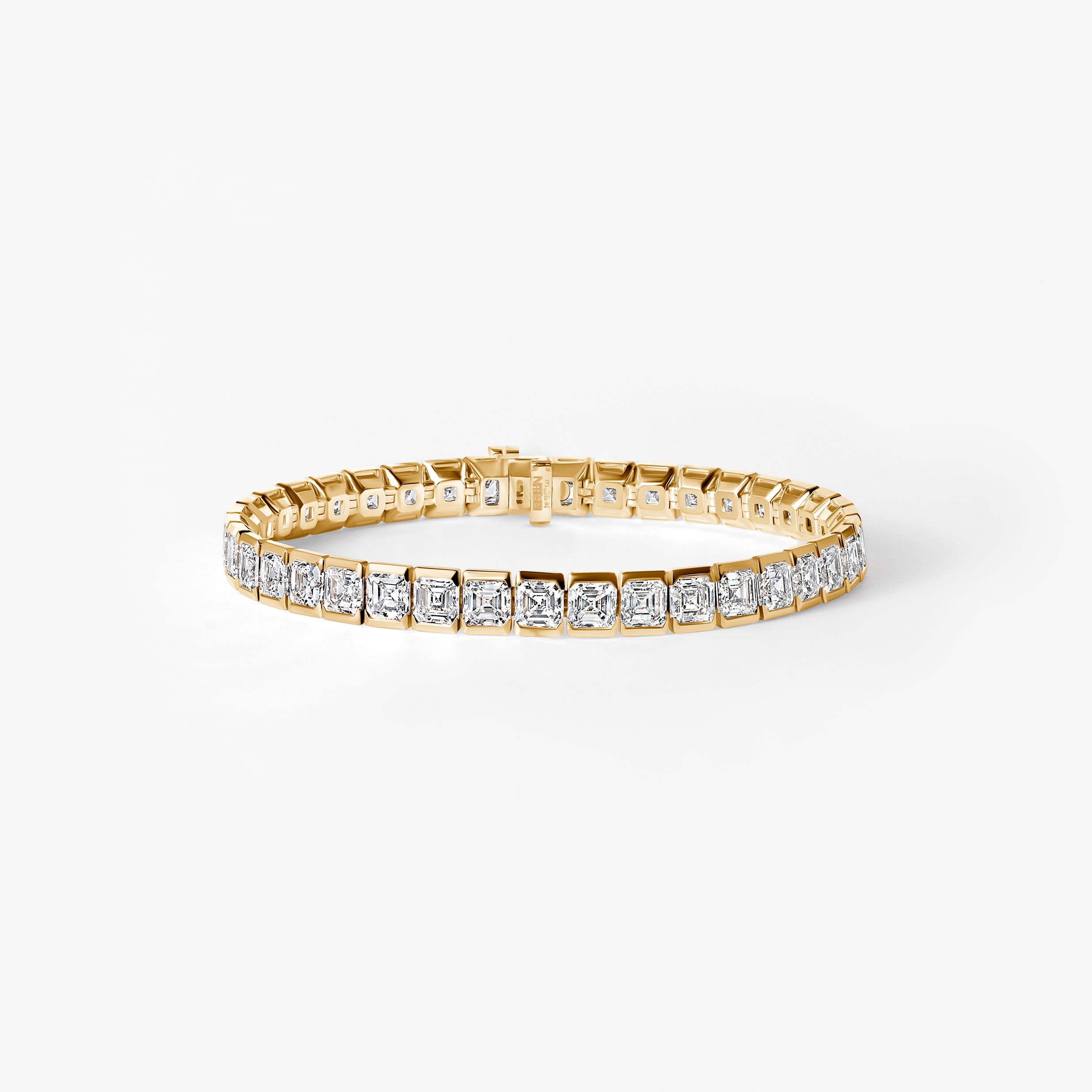 Asscher Diamond Half Bezel Set Tennis Bracelet