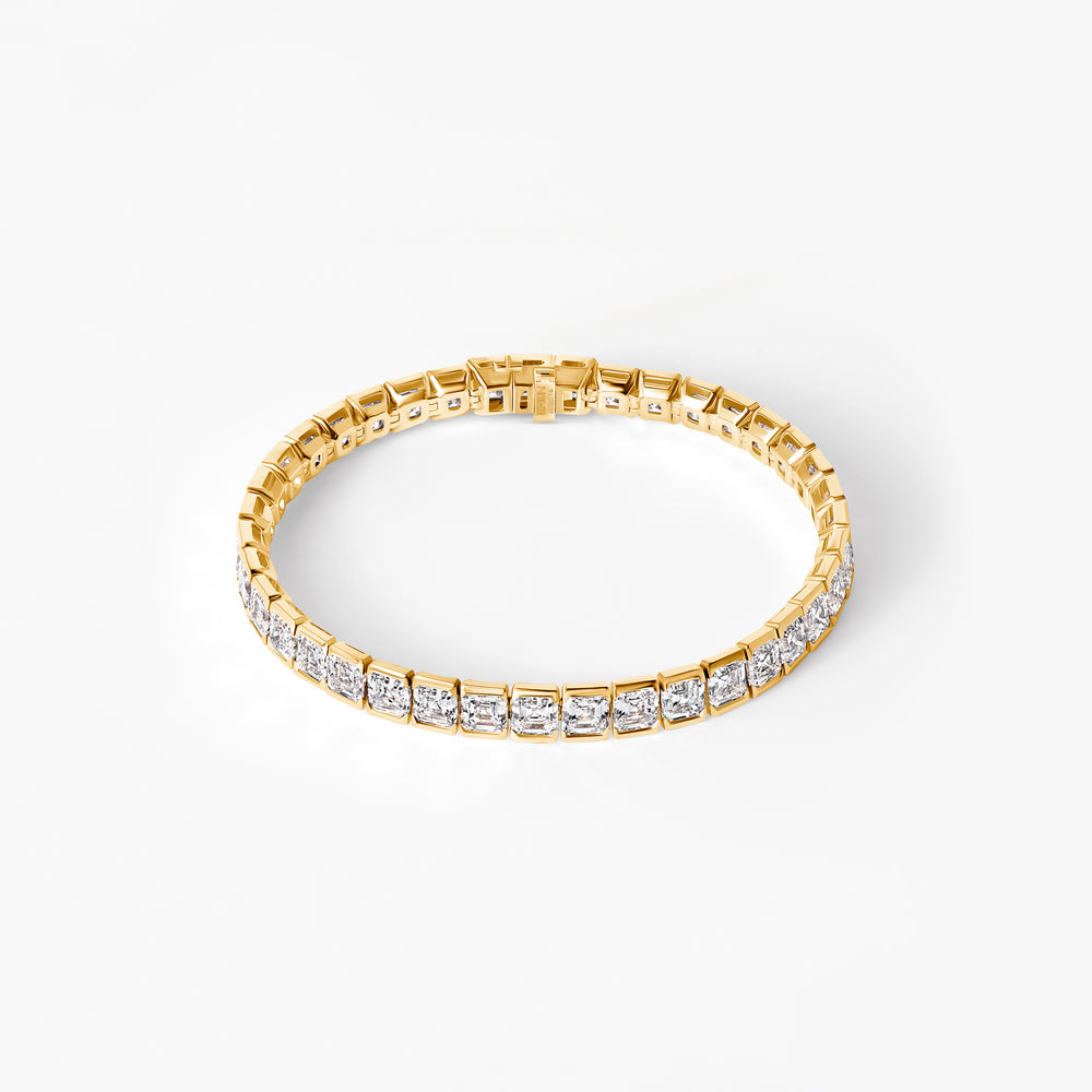 Asscher Diamond Half Bezel Tennis Bracelet