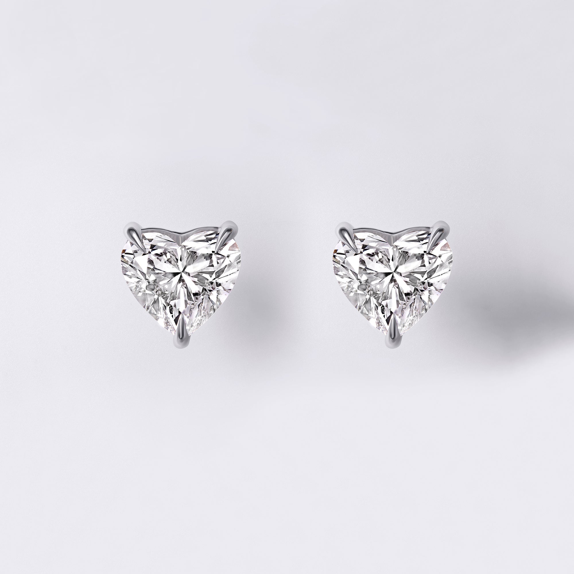 Diamond Essential Lab Grown Heart Studs (2CTW), White Gold