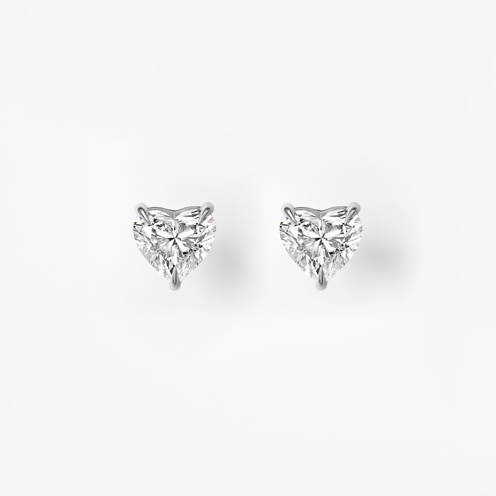 Heart Diamond Stud Earrings