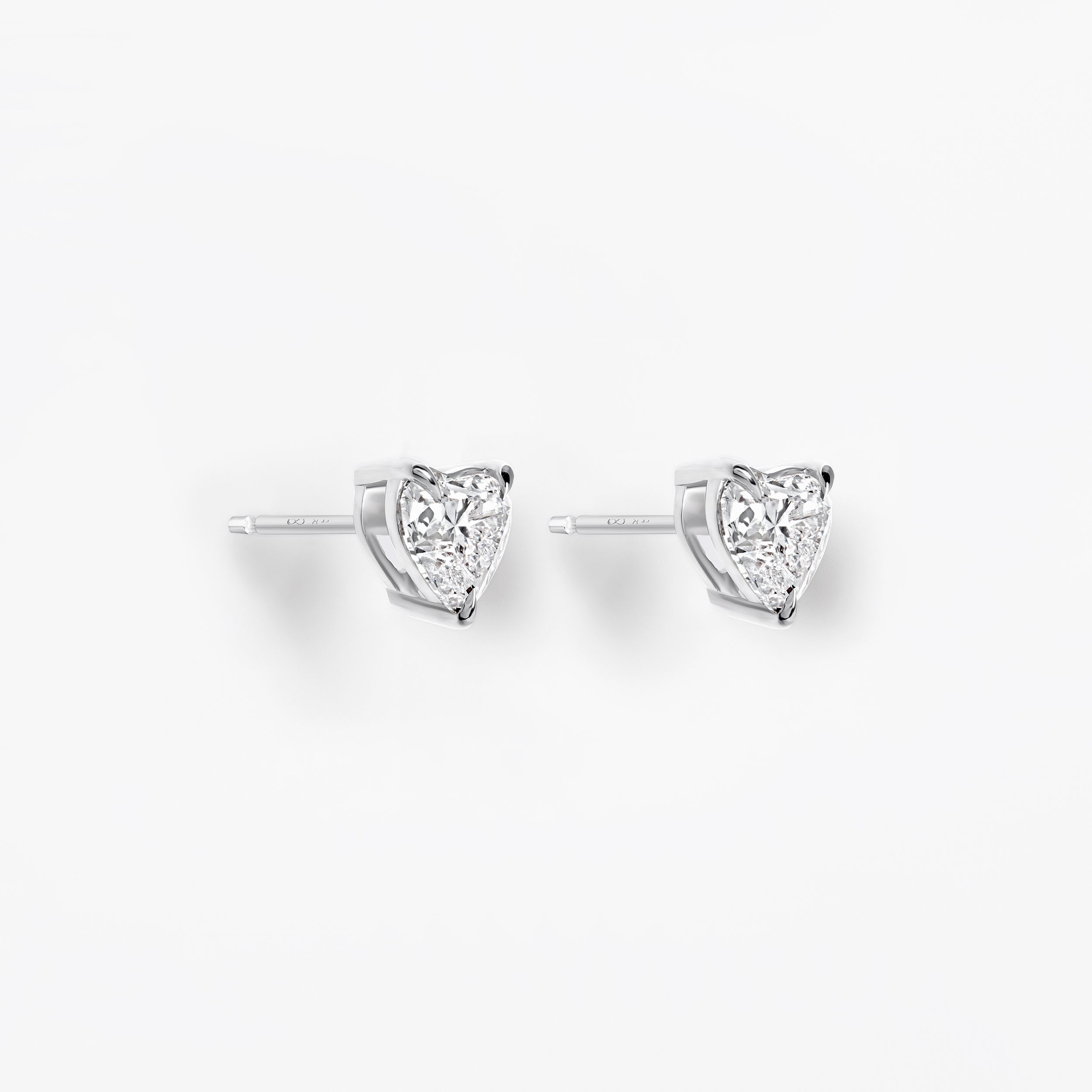 Heart Diamond Stud Earrings