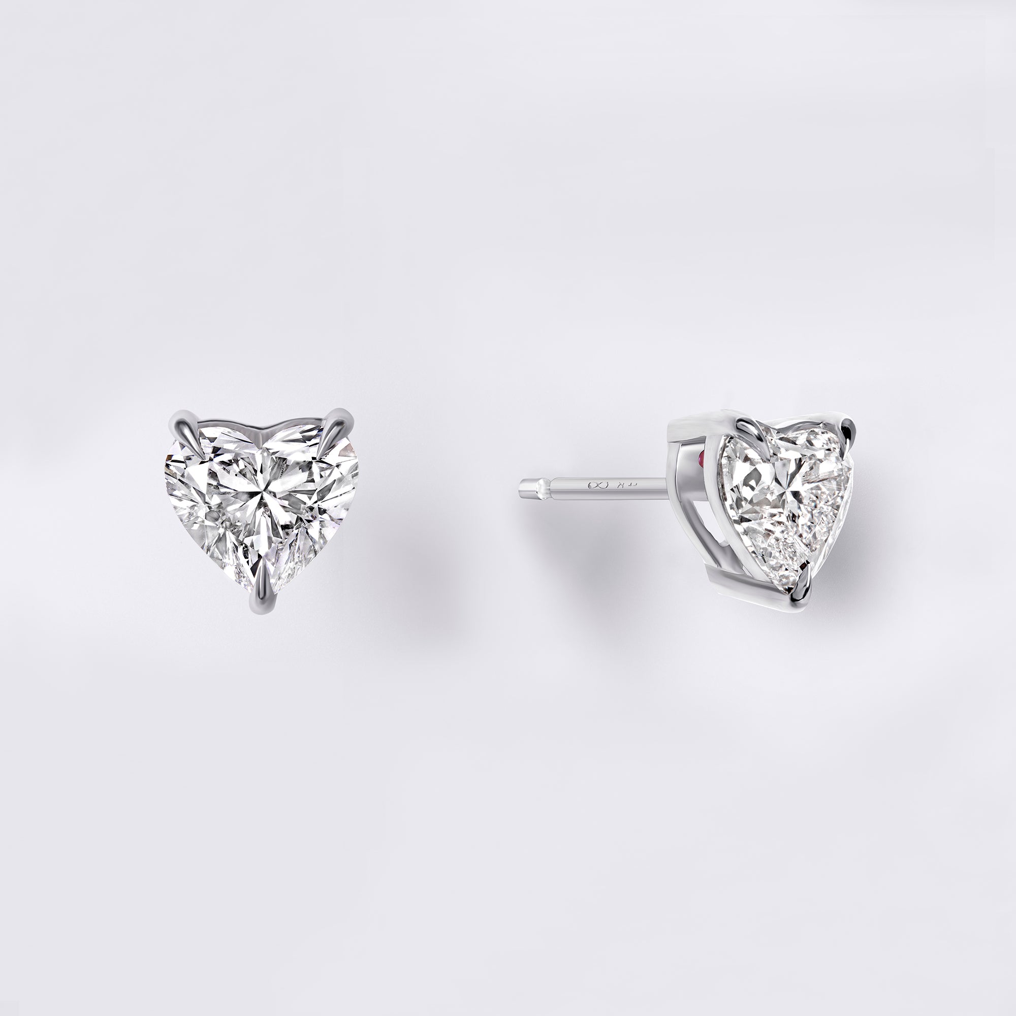 Diamond Essential Lab Grown Heart Studs (2CTW), White Gold