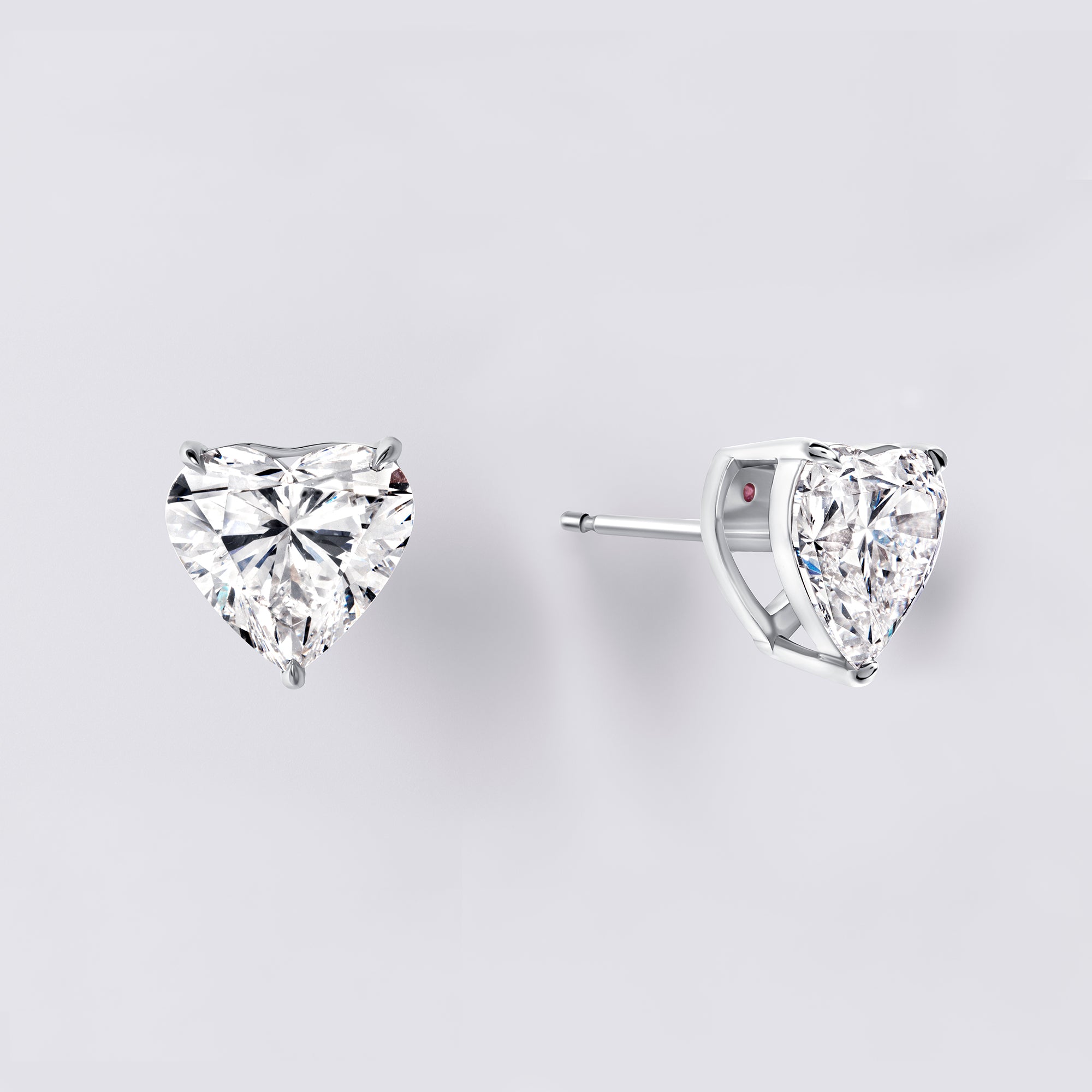 Heart Shaped Diamond Studs (4CTW), White Gold