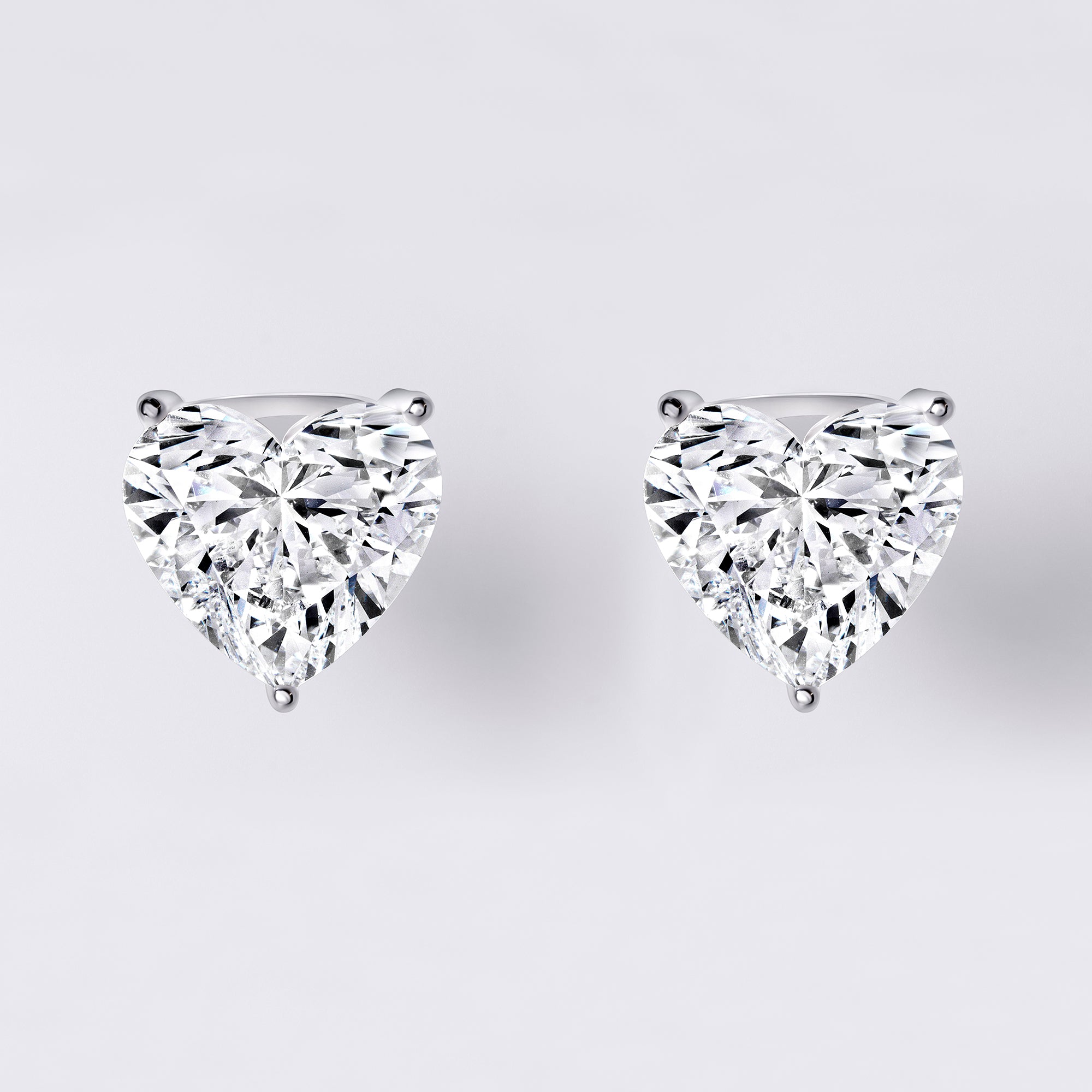 Heart Shaped Diamond Studs (8CTW), White Gold