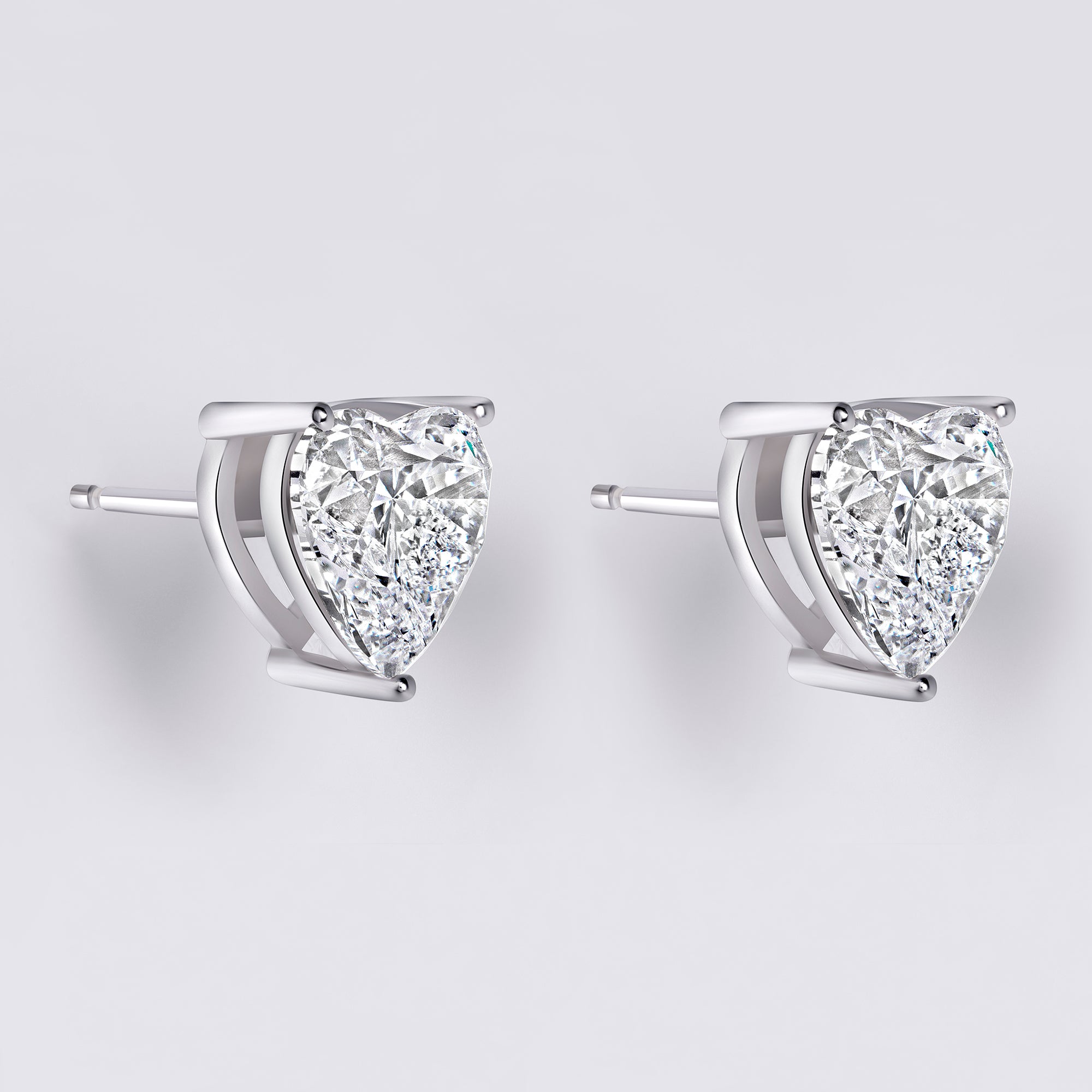 Heart Shaped Diamond Studs (8CTW), White Gold