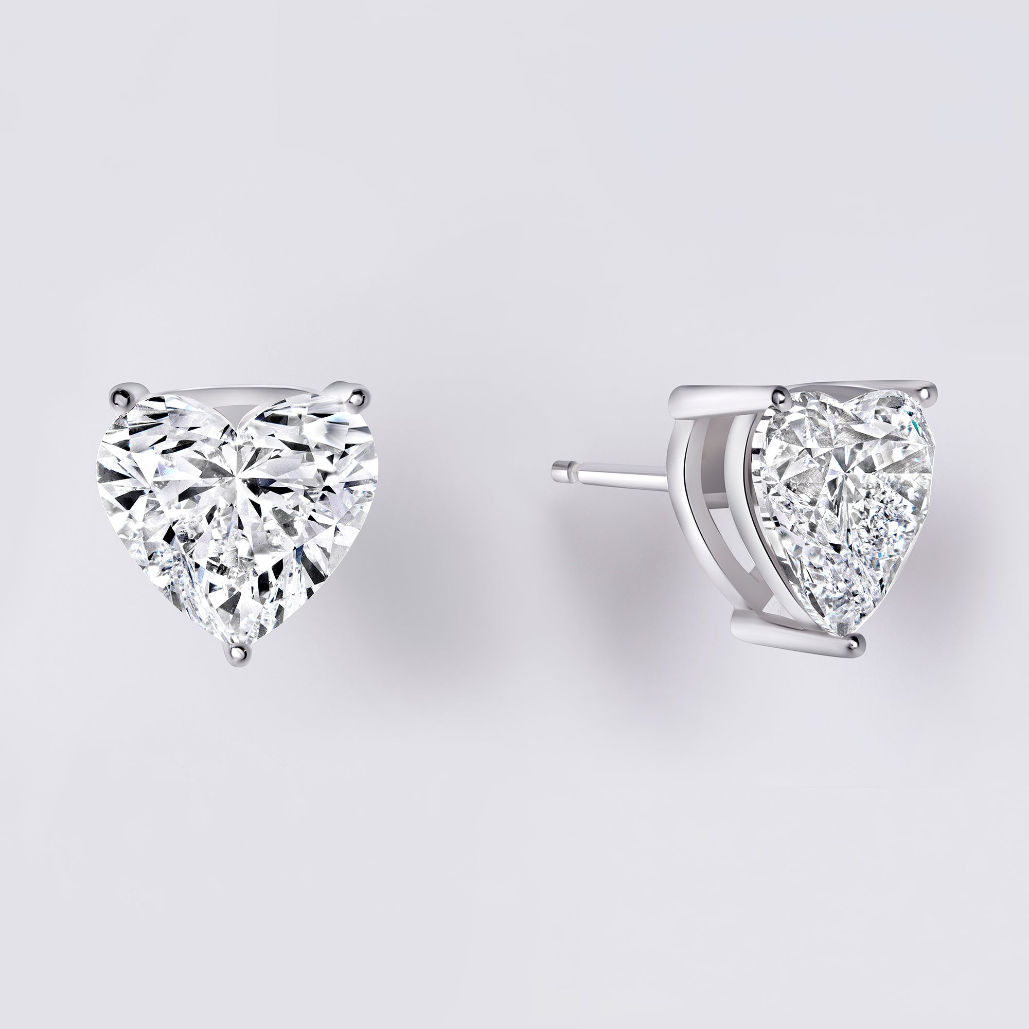 Heart Shaped Diamond Studs (8CTW), White Gold