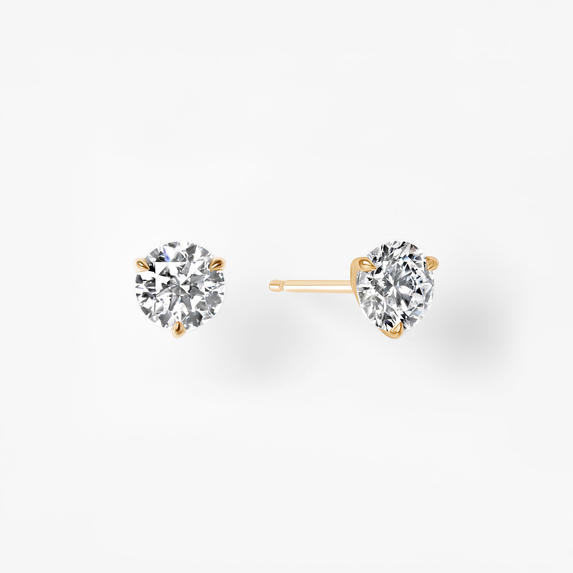 Round Diamond Stud Earrings