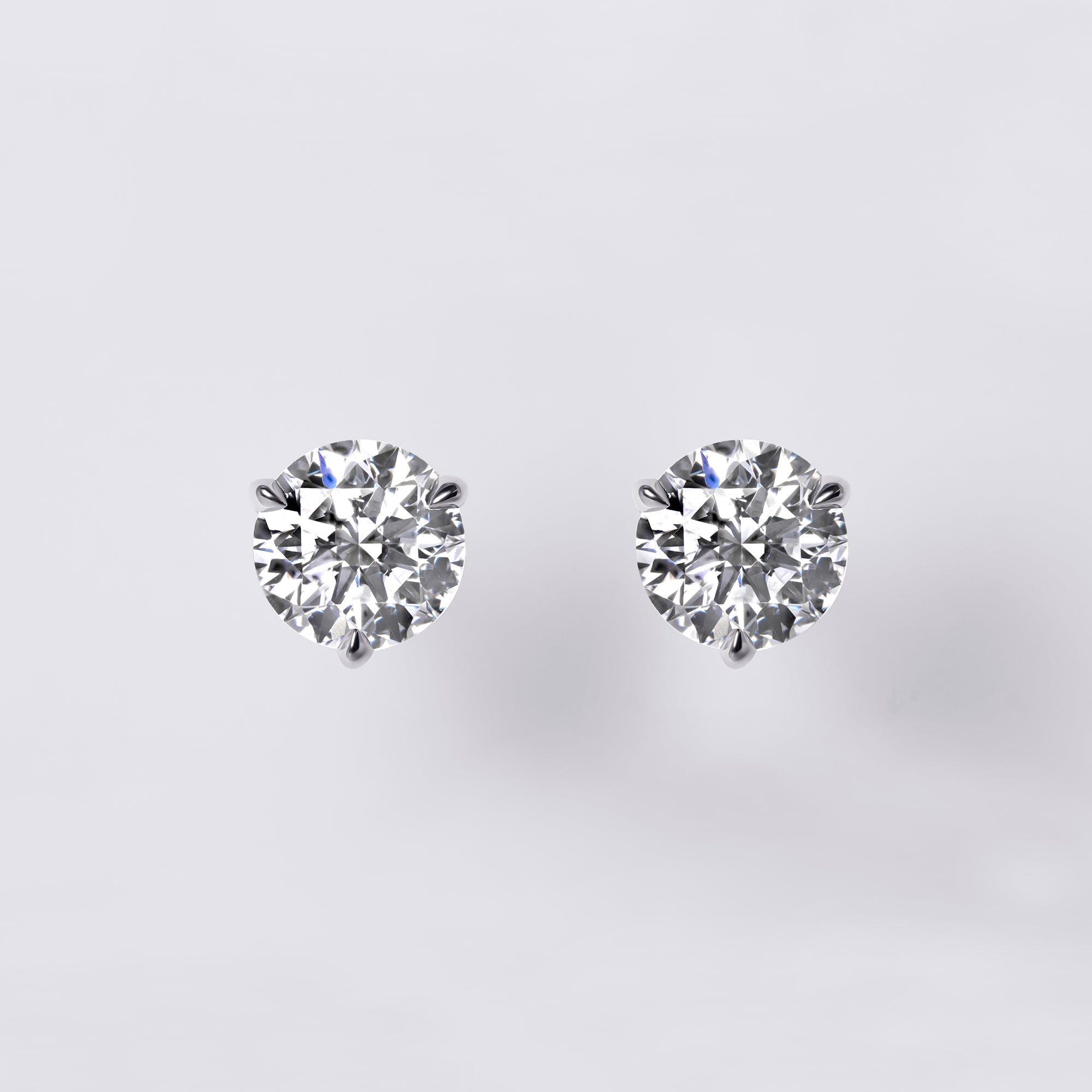 Diamond Classics Lab Grown Round Studs, White Gold