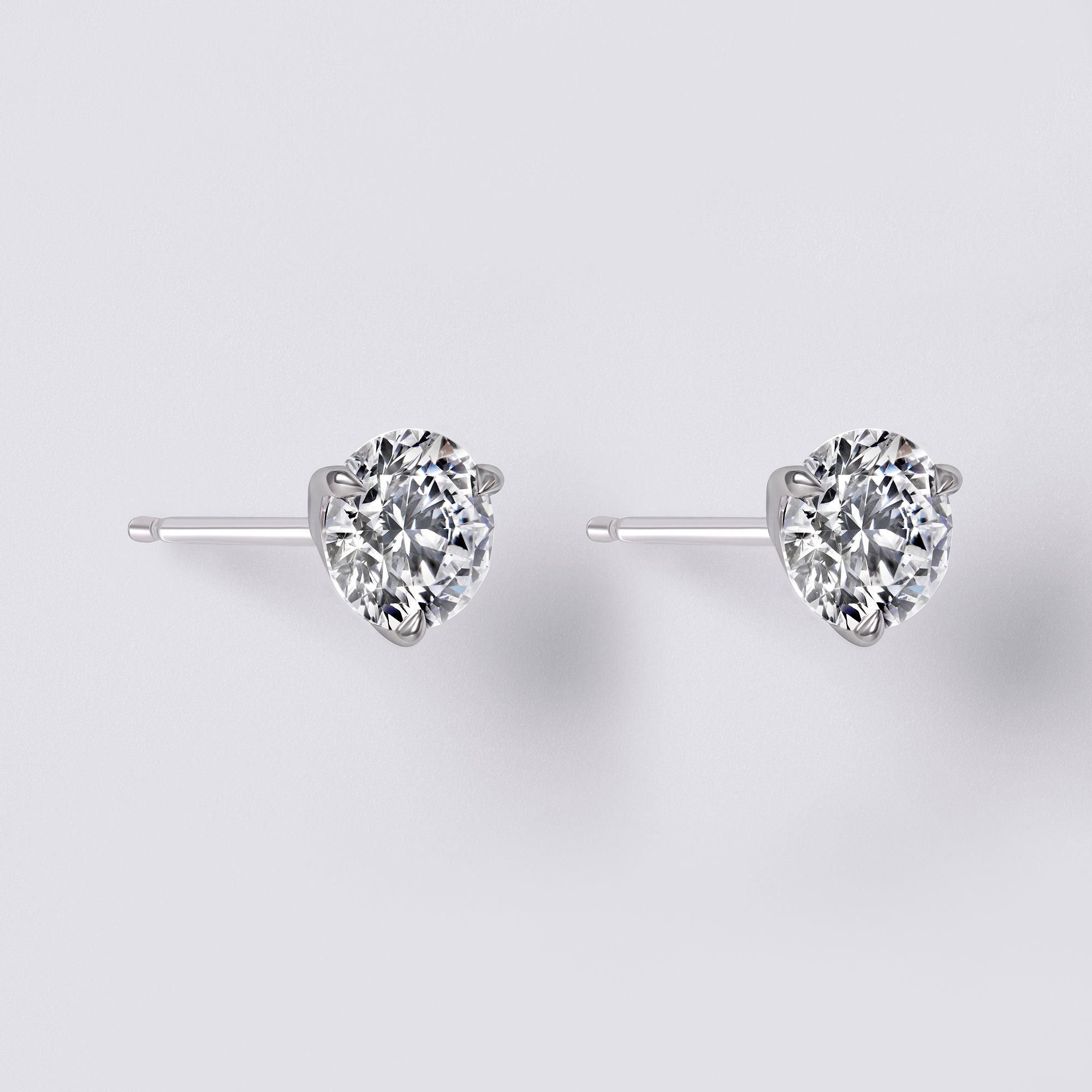 Diamond Classics Lab Grown Round Studs, White Gold
