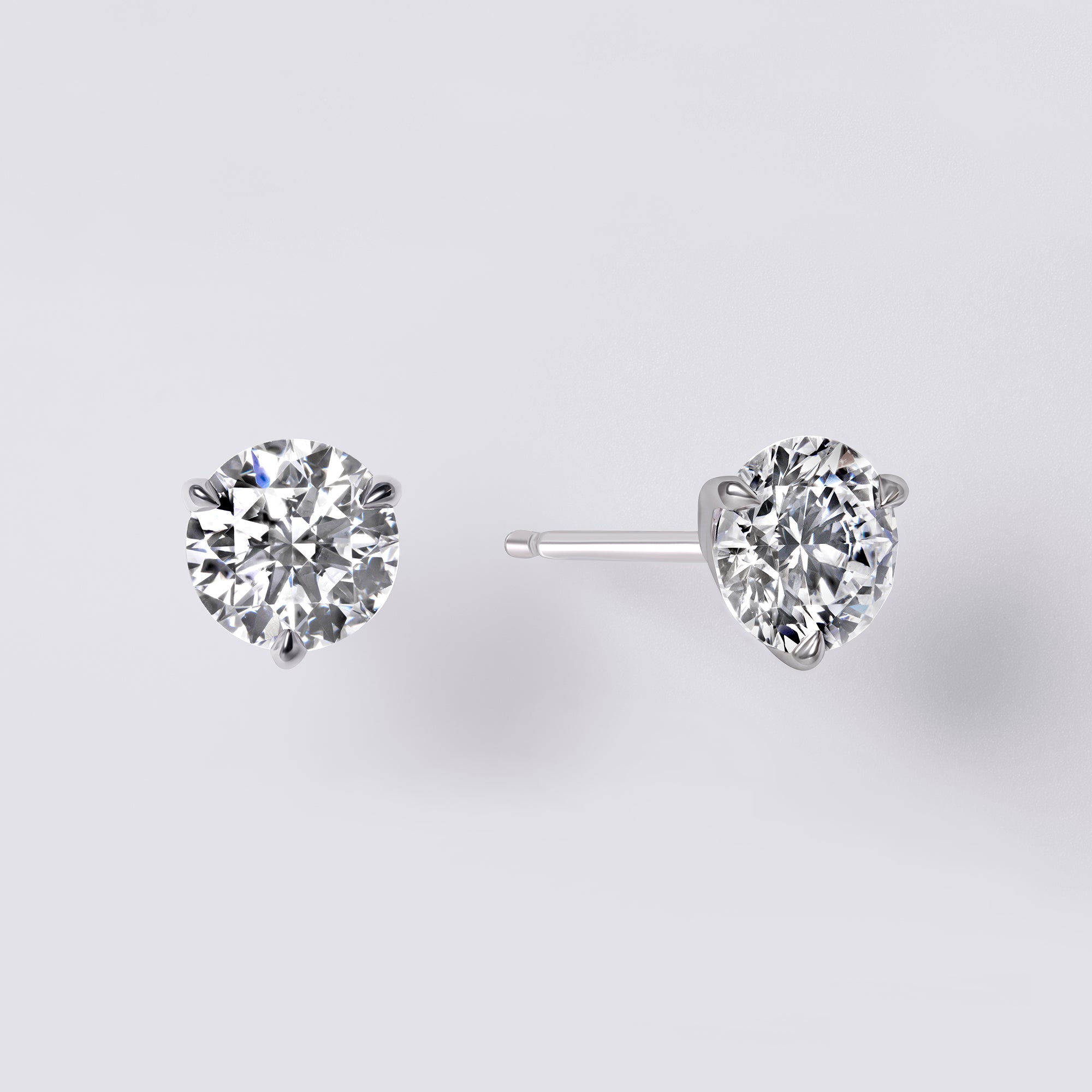 Diamond Classics Lab Grown Round Studs, White Gold