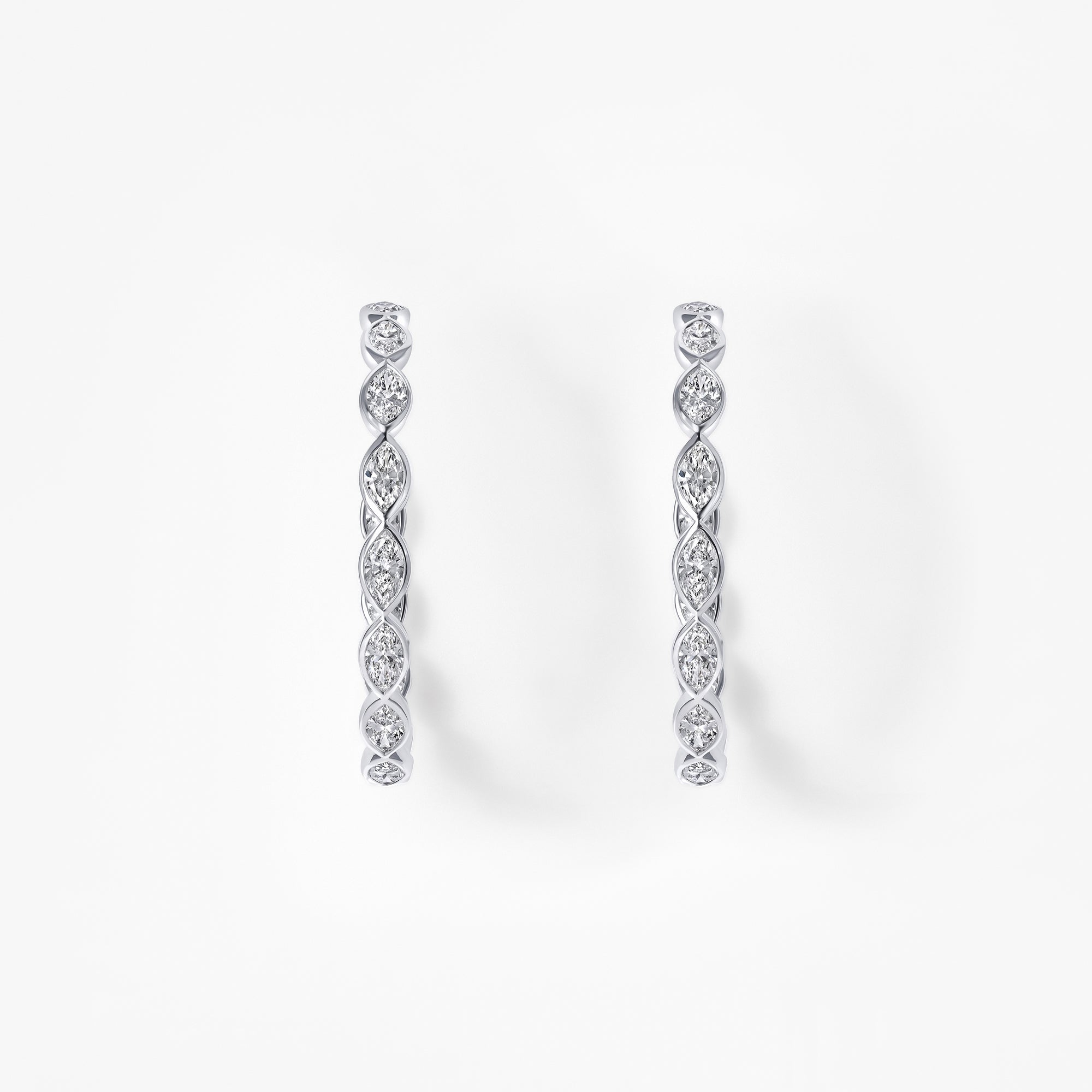 Marquise Diamond Inside Out 38mm "C" Hoop Earrings