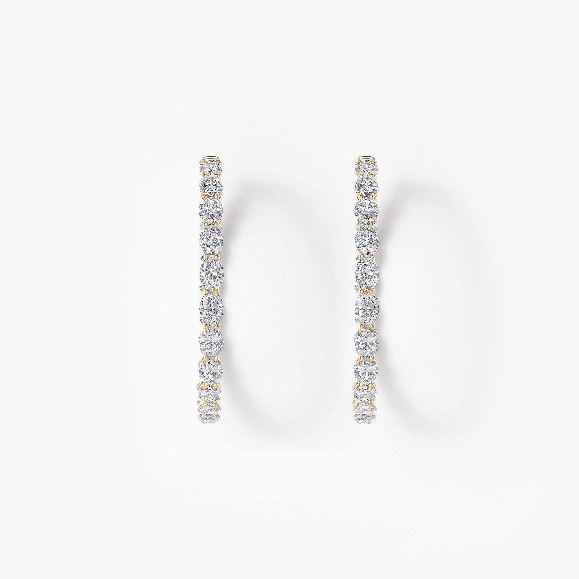 Oval Diamond Inside Out 44mm Hoop Earrings