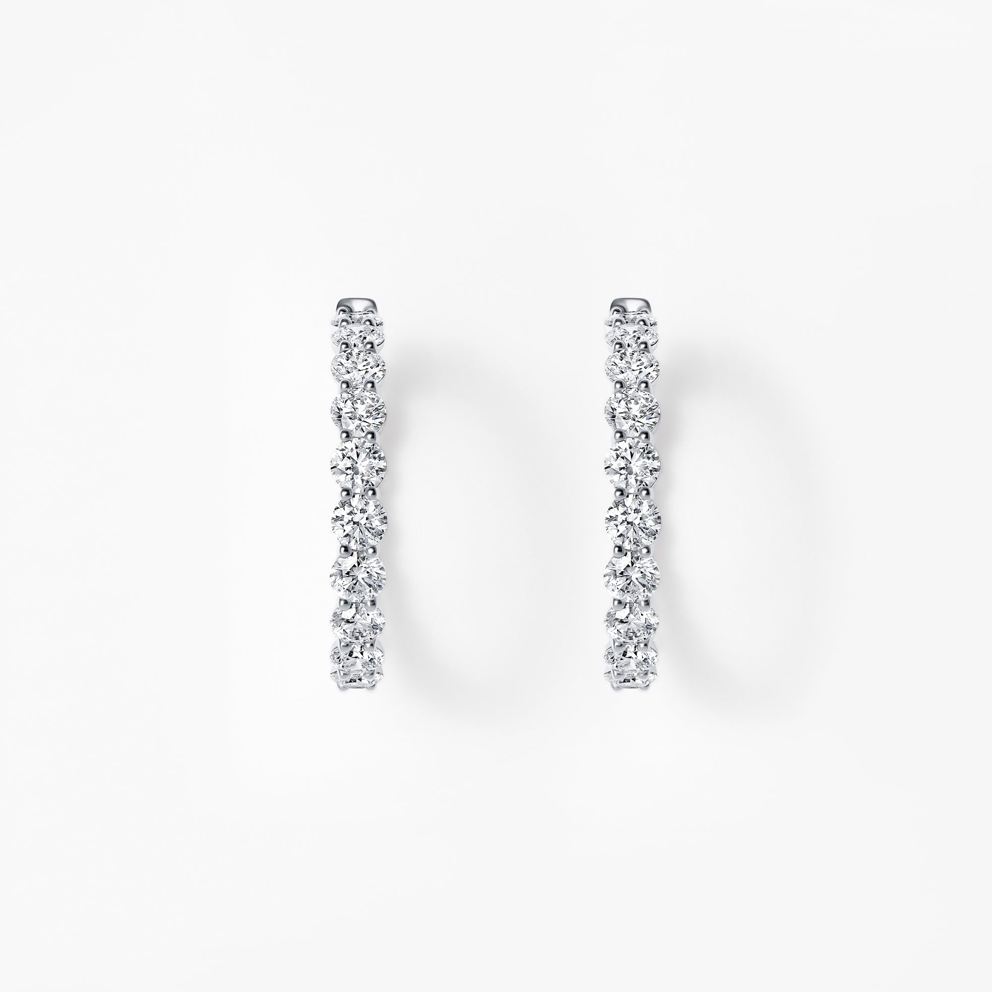 Round Diamond Inside Out 33mm Hoop Earrings