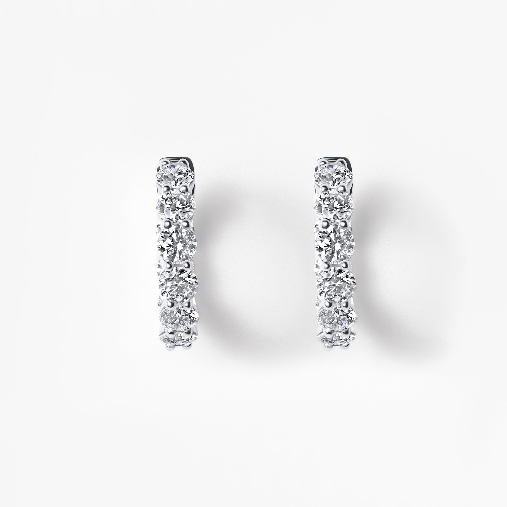 Round Diamond Inside Out Huggie Earrings