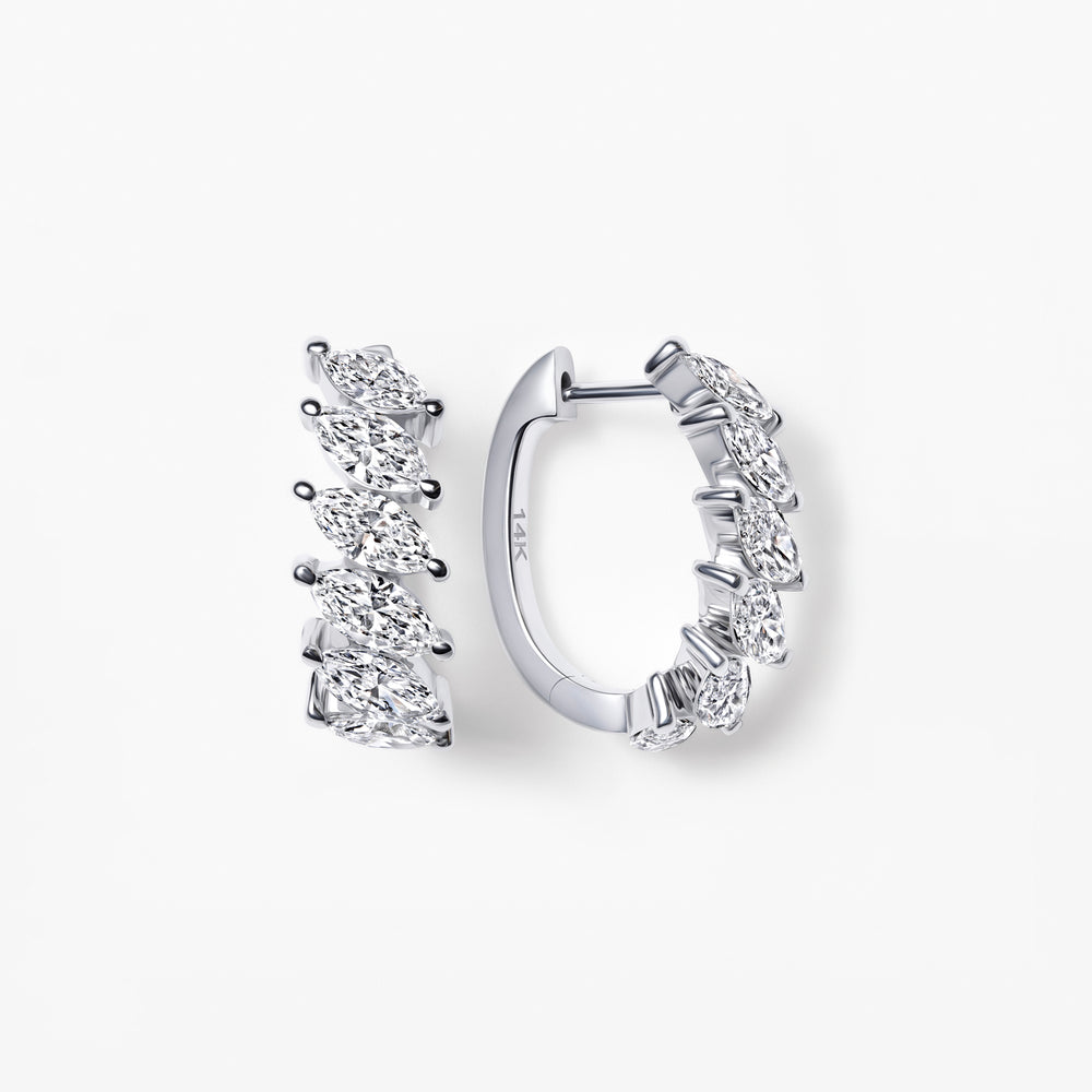 Marquise Diamond Huggie Earrings