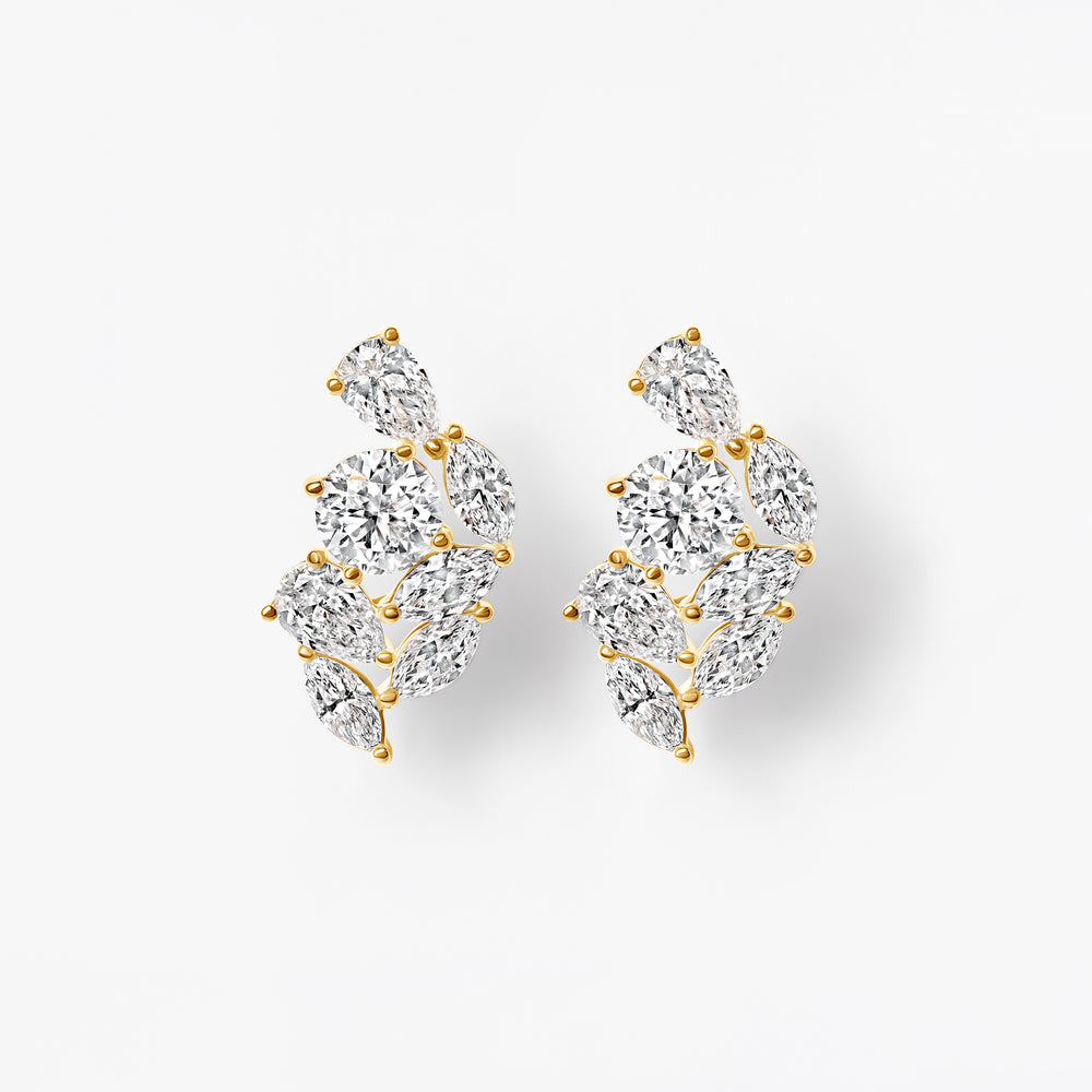 Mixed Shape Diamond Crawler Earrings
