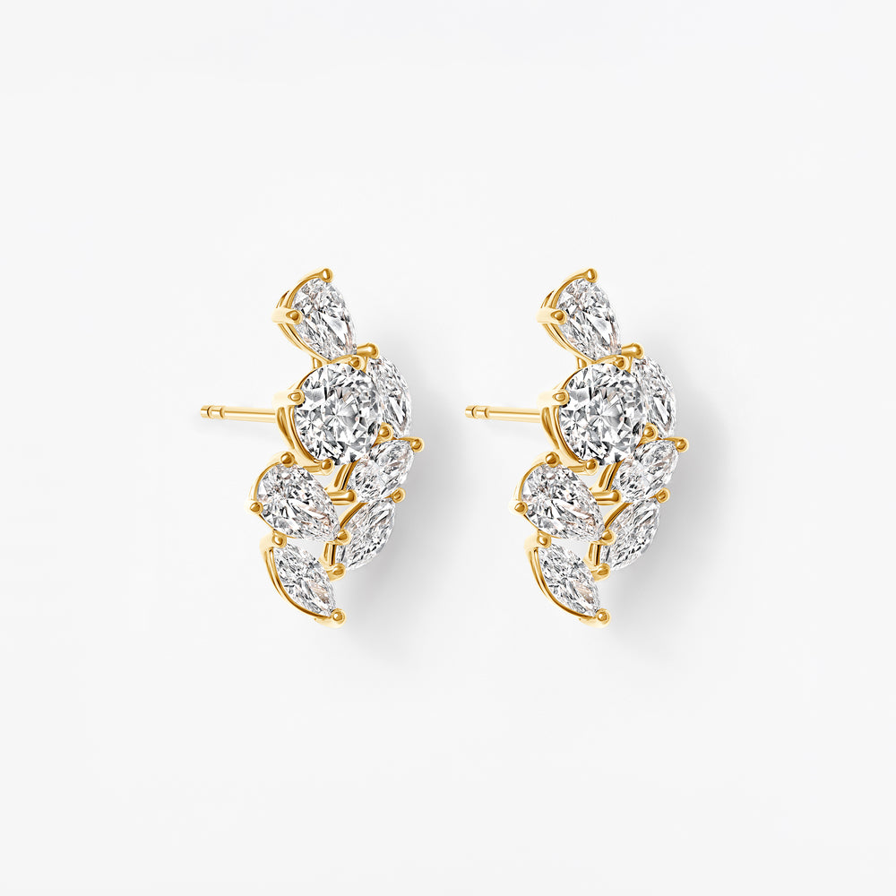 Mixed Shape Diamond Crawler Earrings