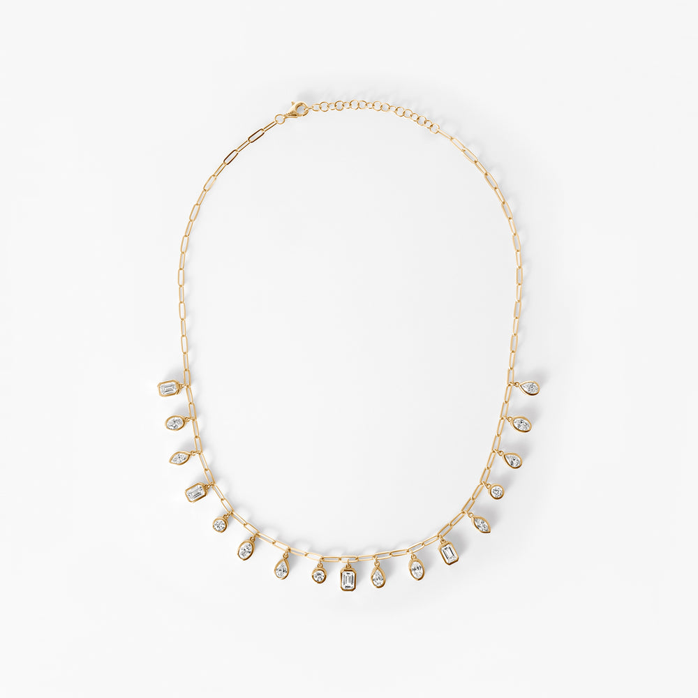 Mixed Shape Diamond Charm Necklace