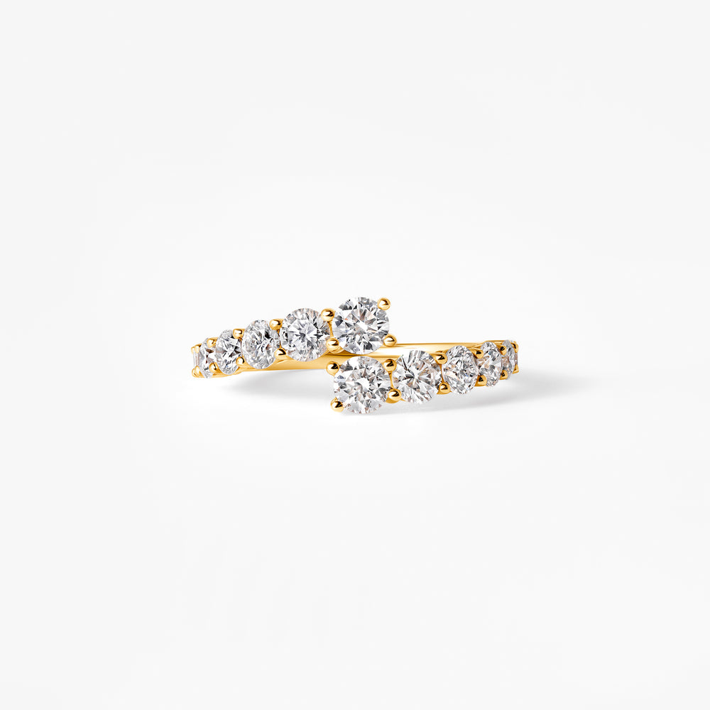 Round Diamond Petite Graduated Wrap Ring