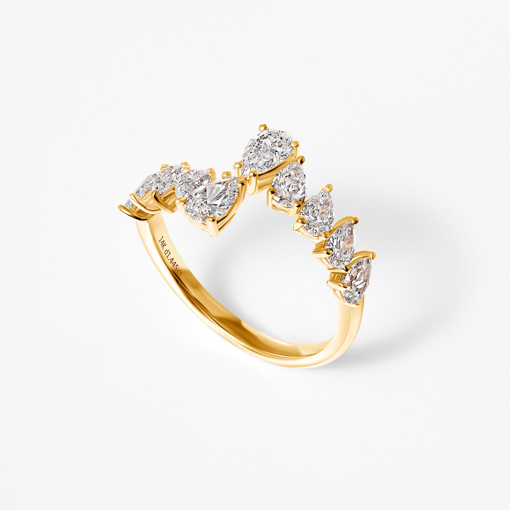 Pear Diamond Wrap Ring
