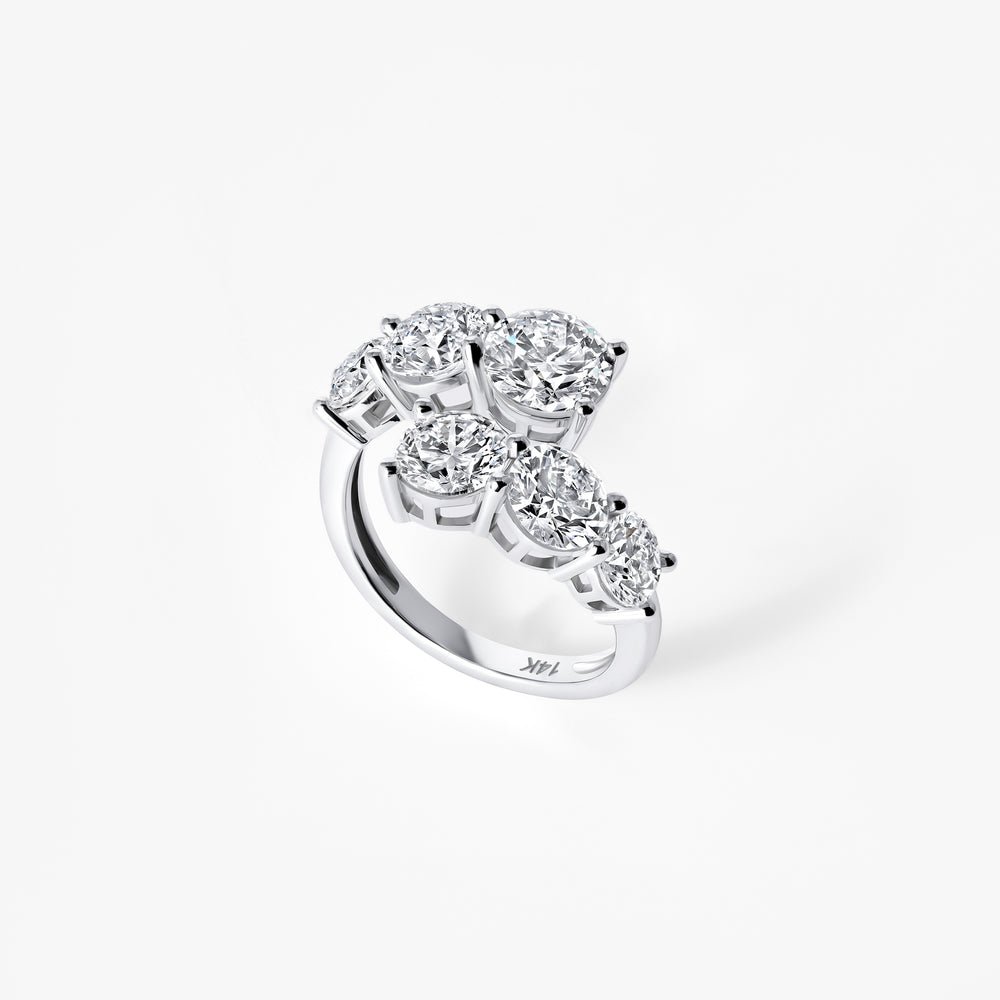 Round Diamond Graduated Wrap Ring